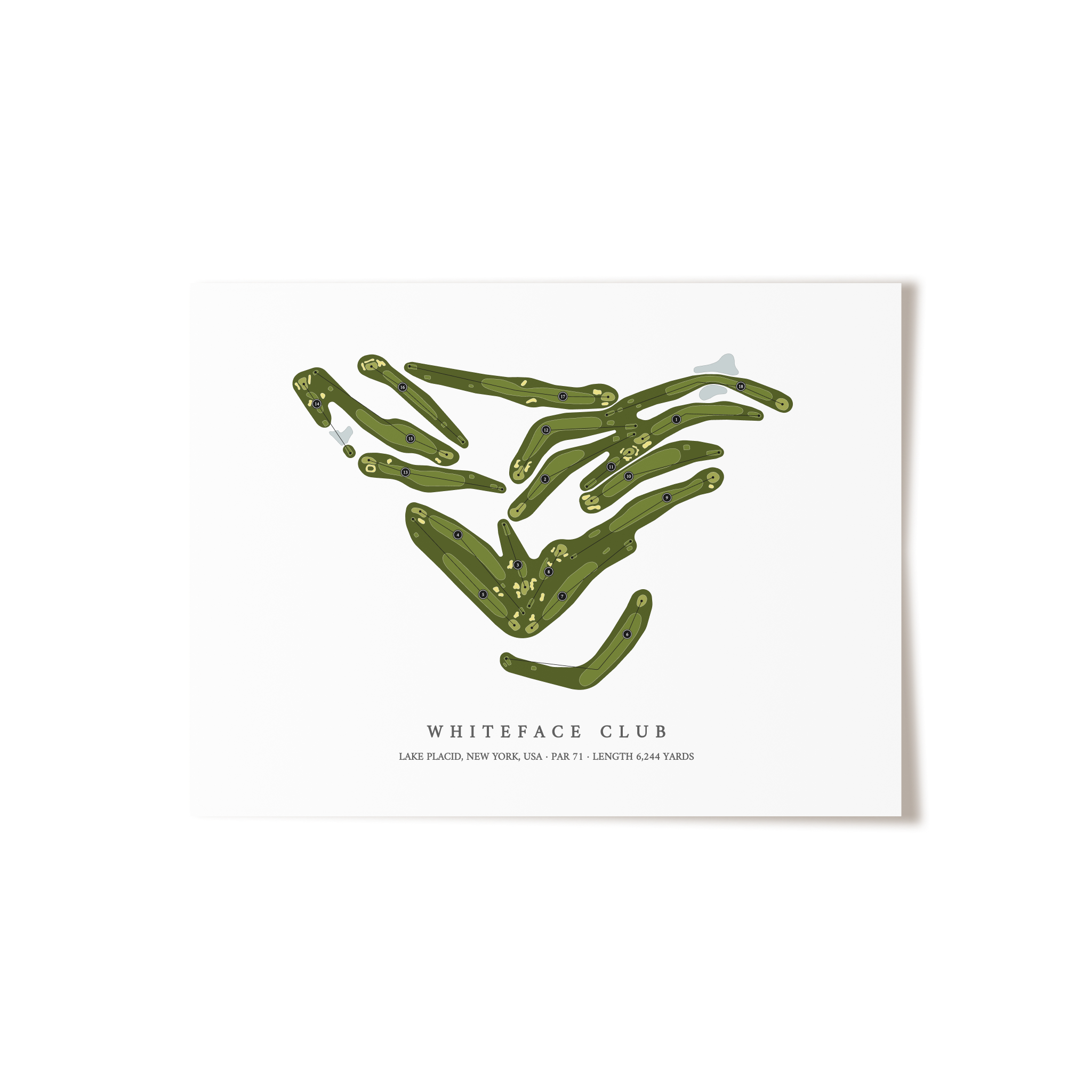 Whiteface Club | Golf Course Map | Unframed 