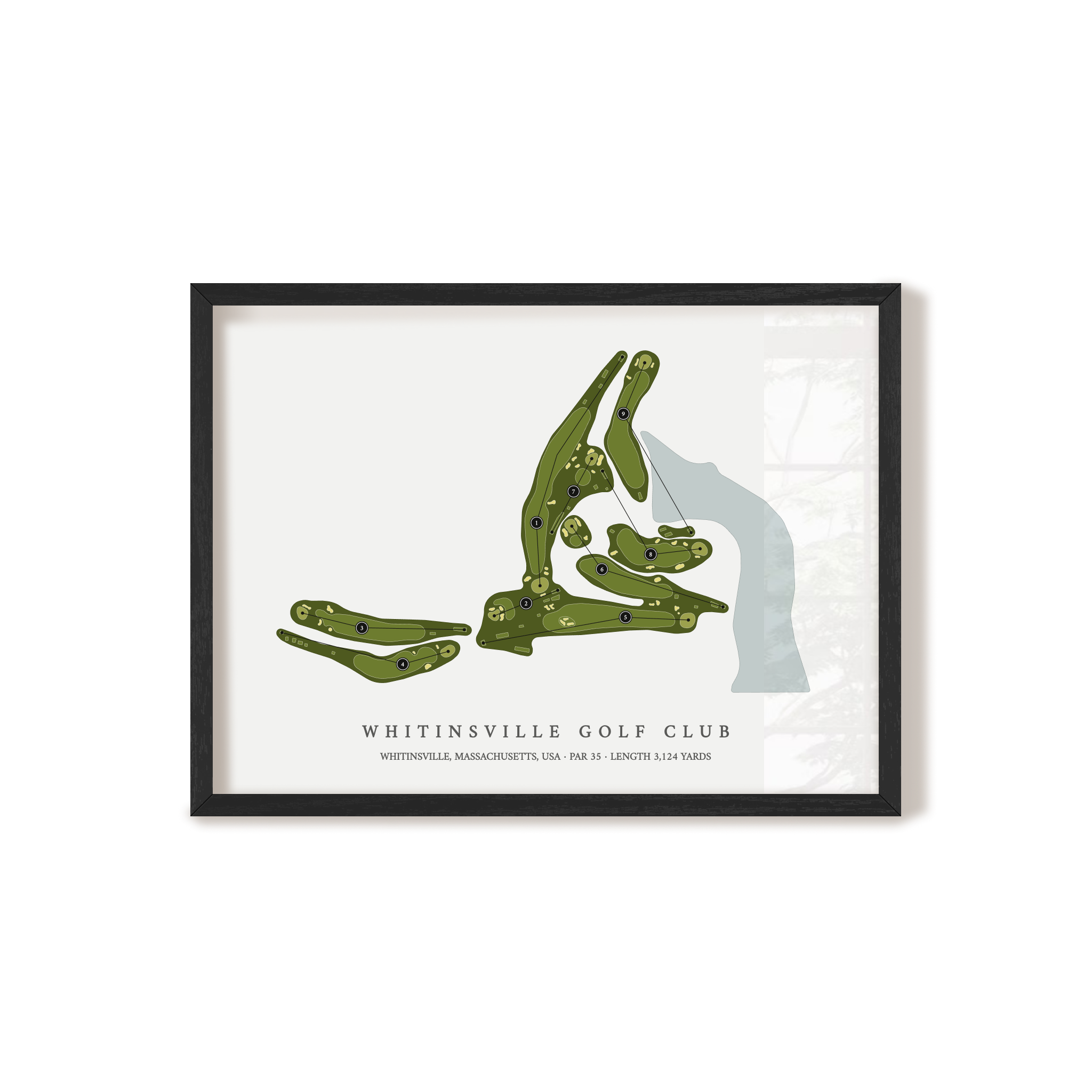 Whitinsville Golf Club | Golf Course Map | Black Frame 