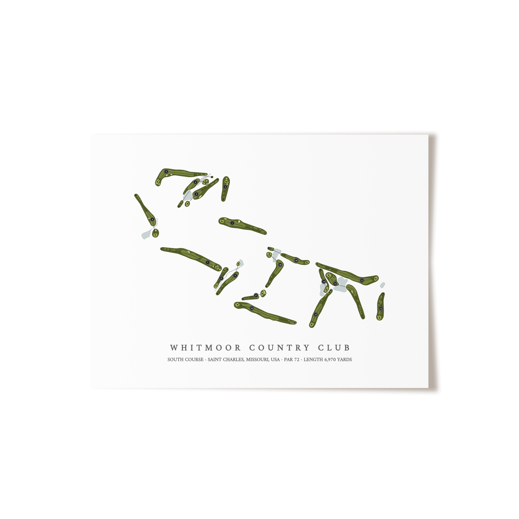 Whitmoor Country Club - South Course | Golf Course Map | Unframed 