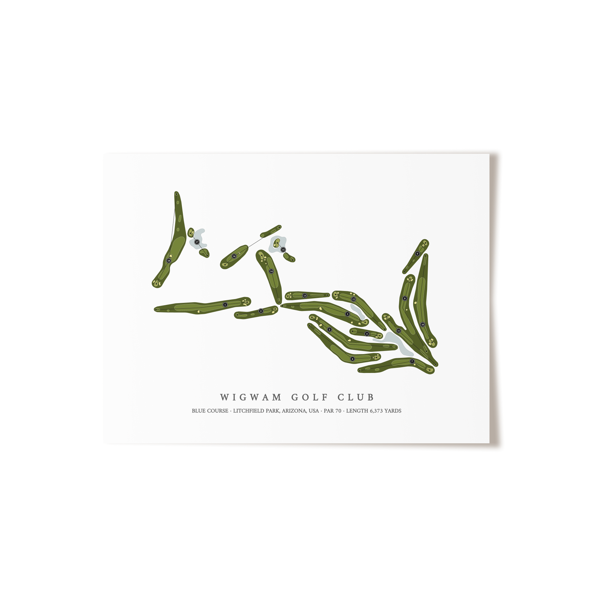Wigwam Golf Club - Blue Course | Golf Course Map | Unframed 