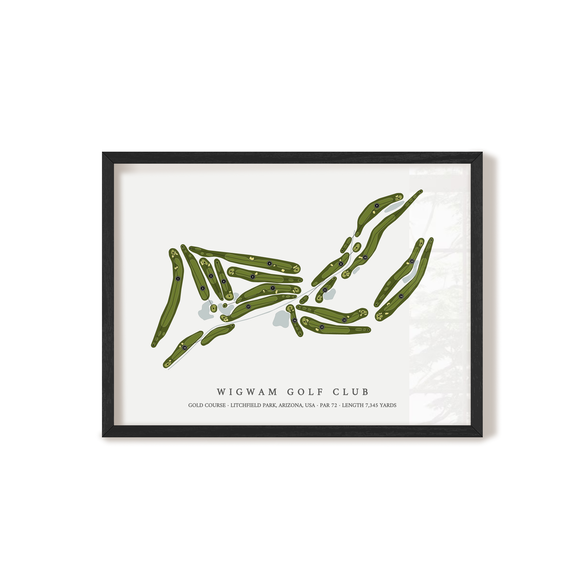 Wigwam Golf Club - Gold Course | Golf Course Map | Black Frame 