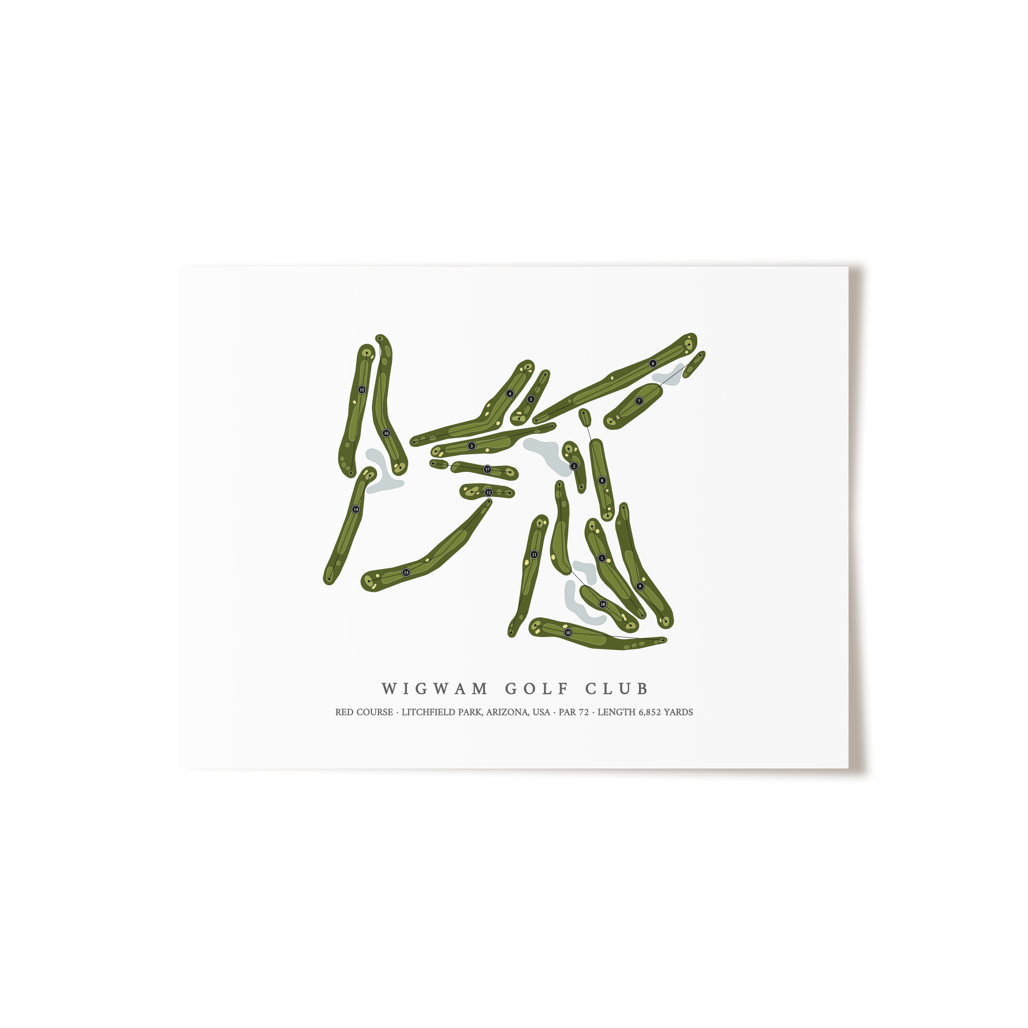 Wigwam Golf Club - Red Course | Golf Course Map | Unframed 