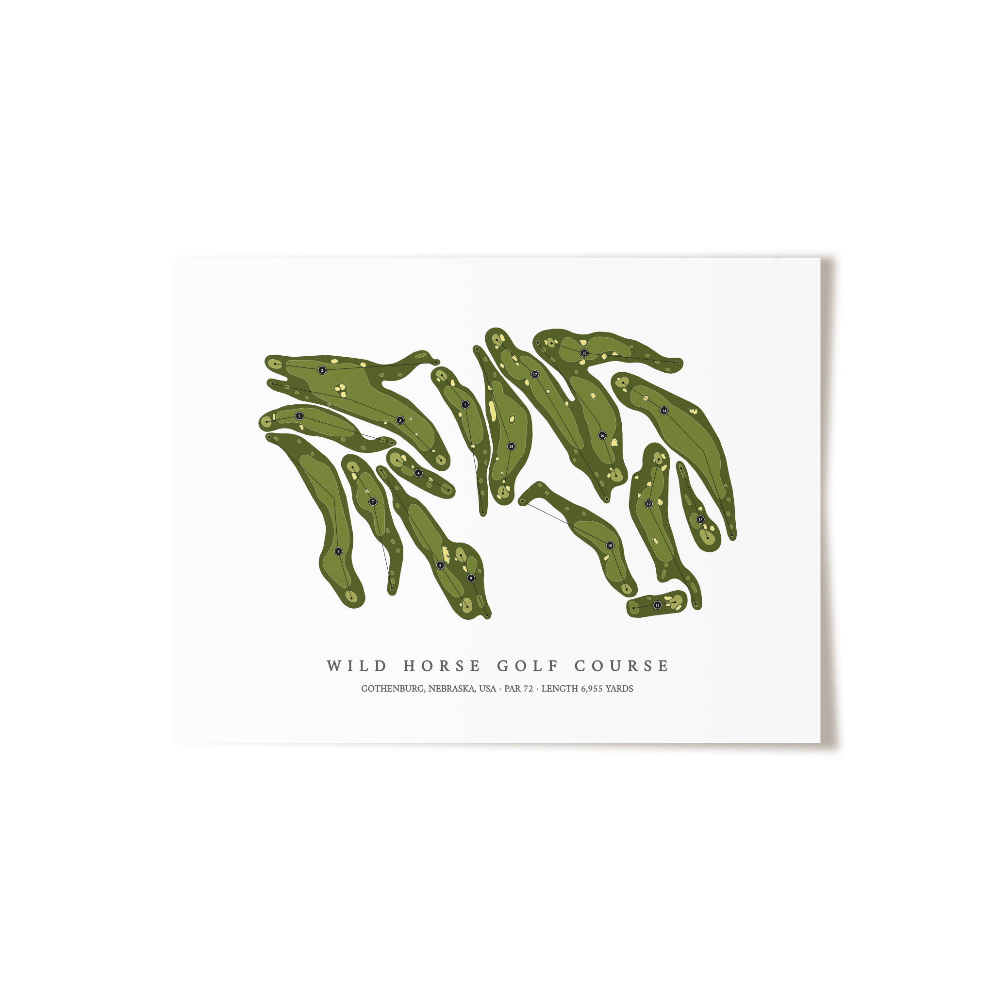 Wild Horse Golf Course | Golf Course Map | Unframed 