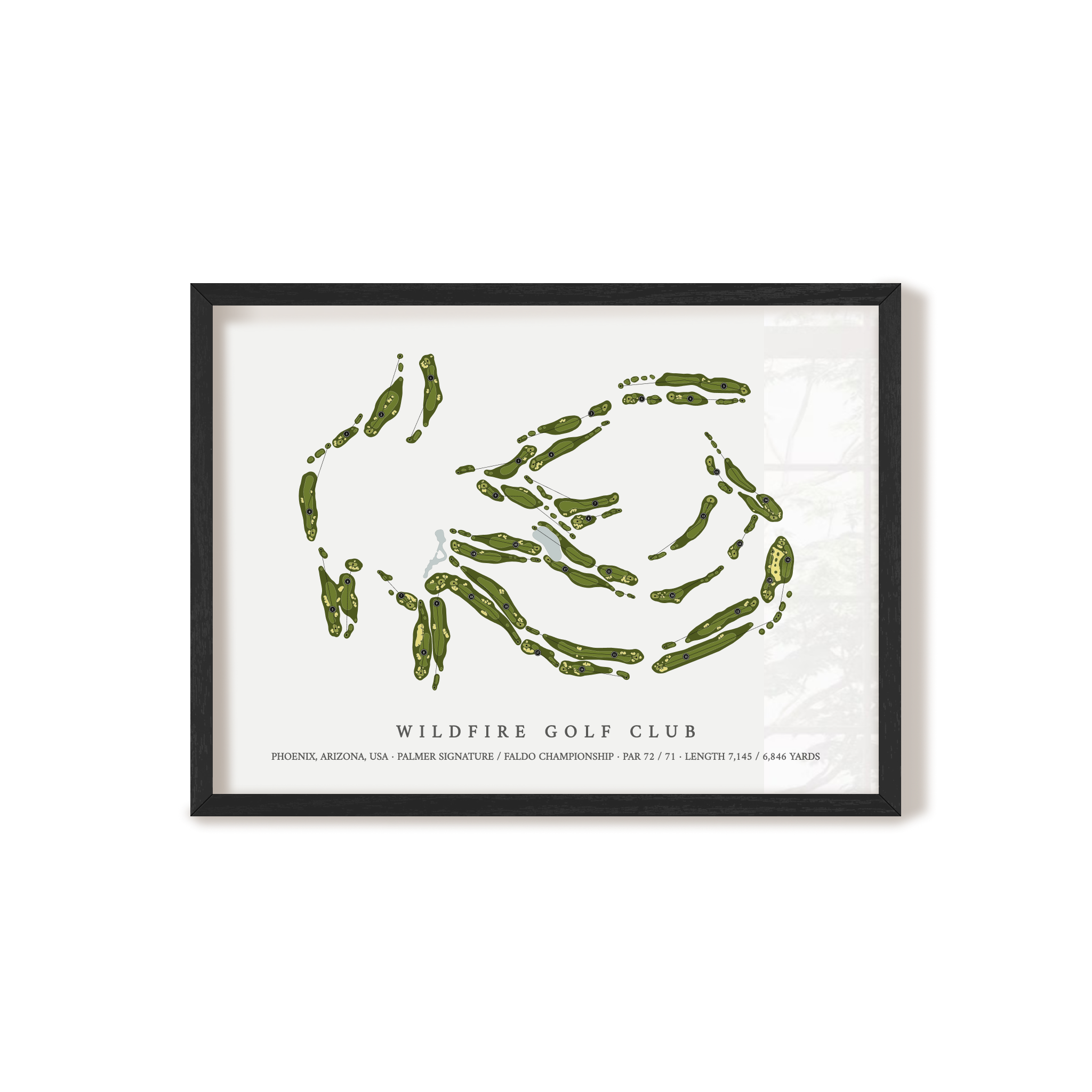 Wildfire Golf Club | Golf Course Map | Black Frame