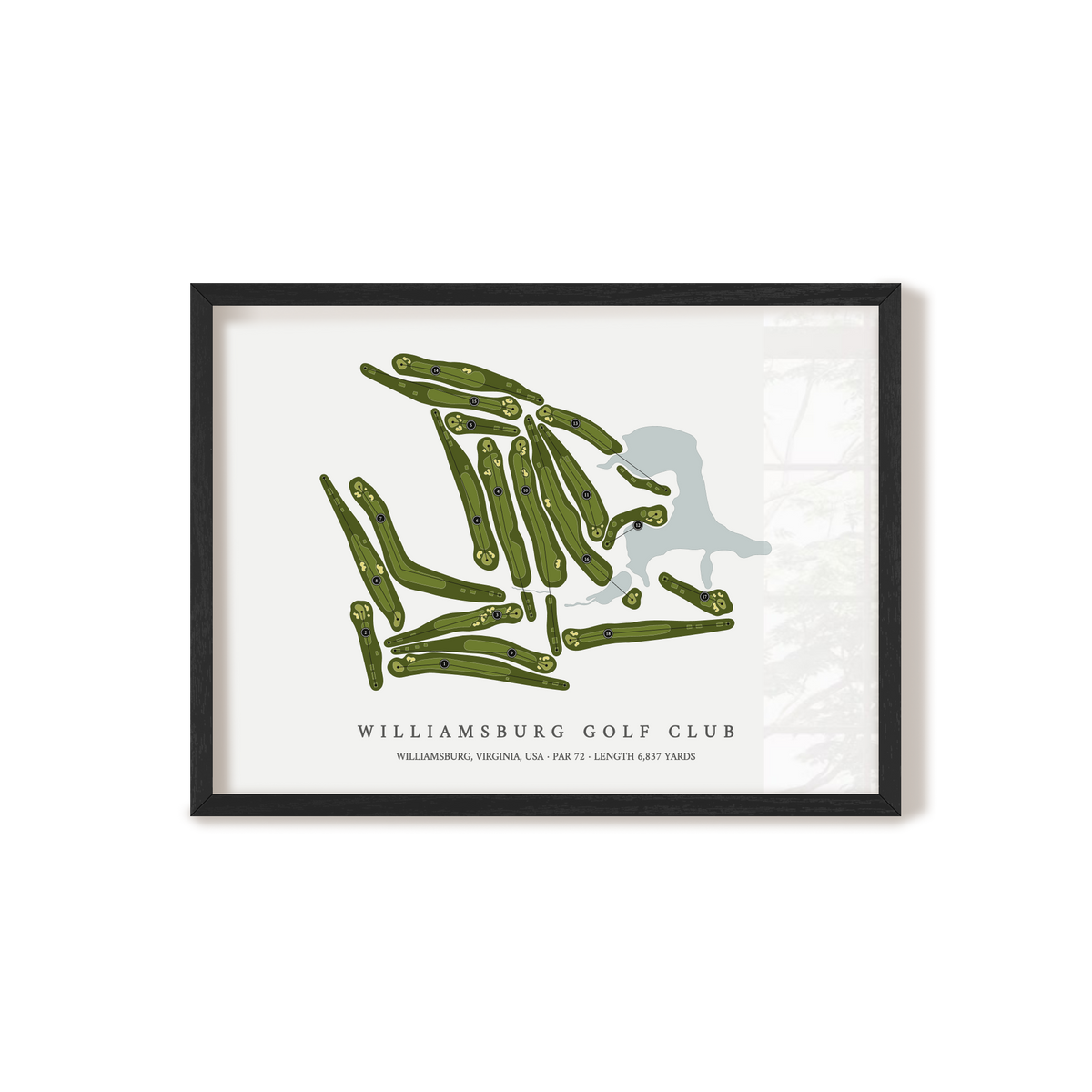 Williamsburg Golf Club | Golf Course Map | Black Frame 