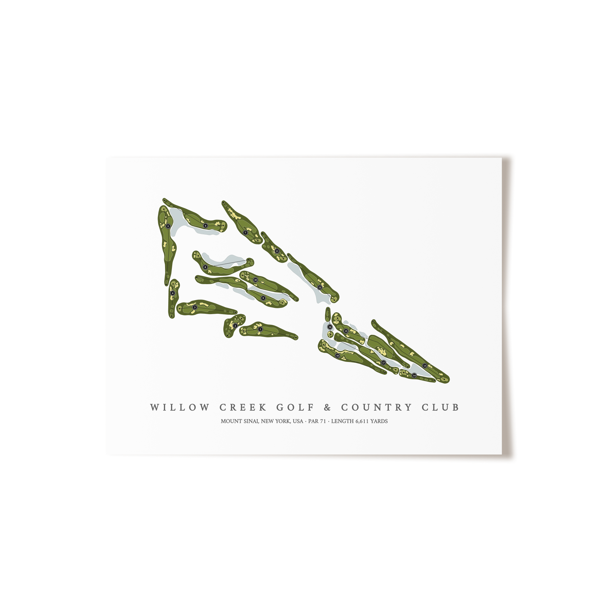 Willow Creek Golf & Country Club | Golf Course Map | Unframed 