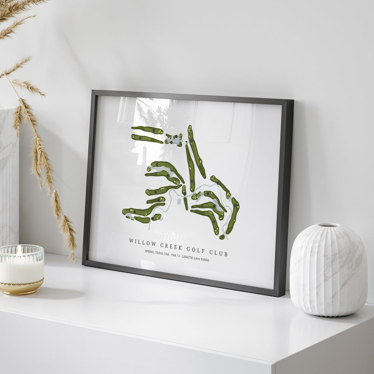 Willow Creek Golf Club | Golf Course Print | On Table