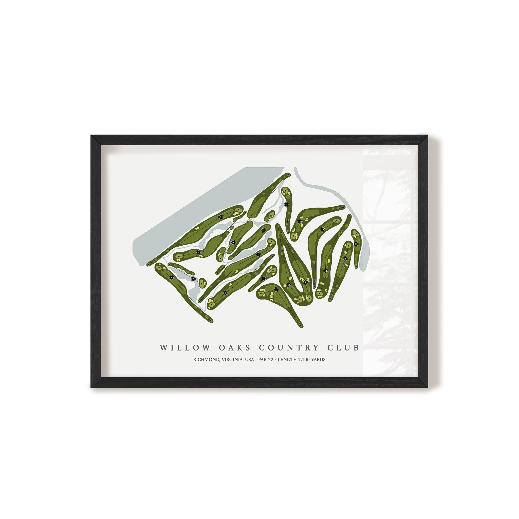 Willow Oaks Country Club | Golf Course Print | Black Frame