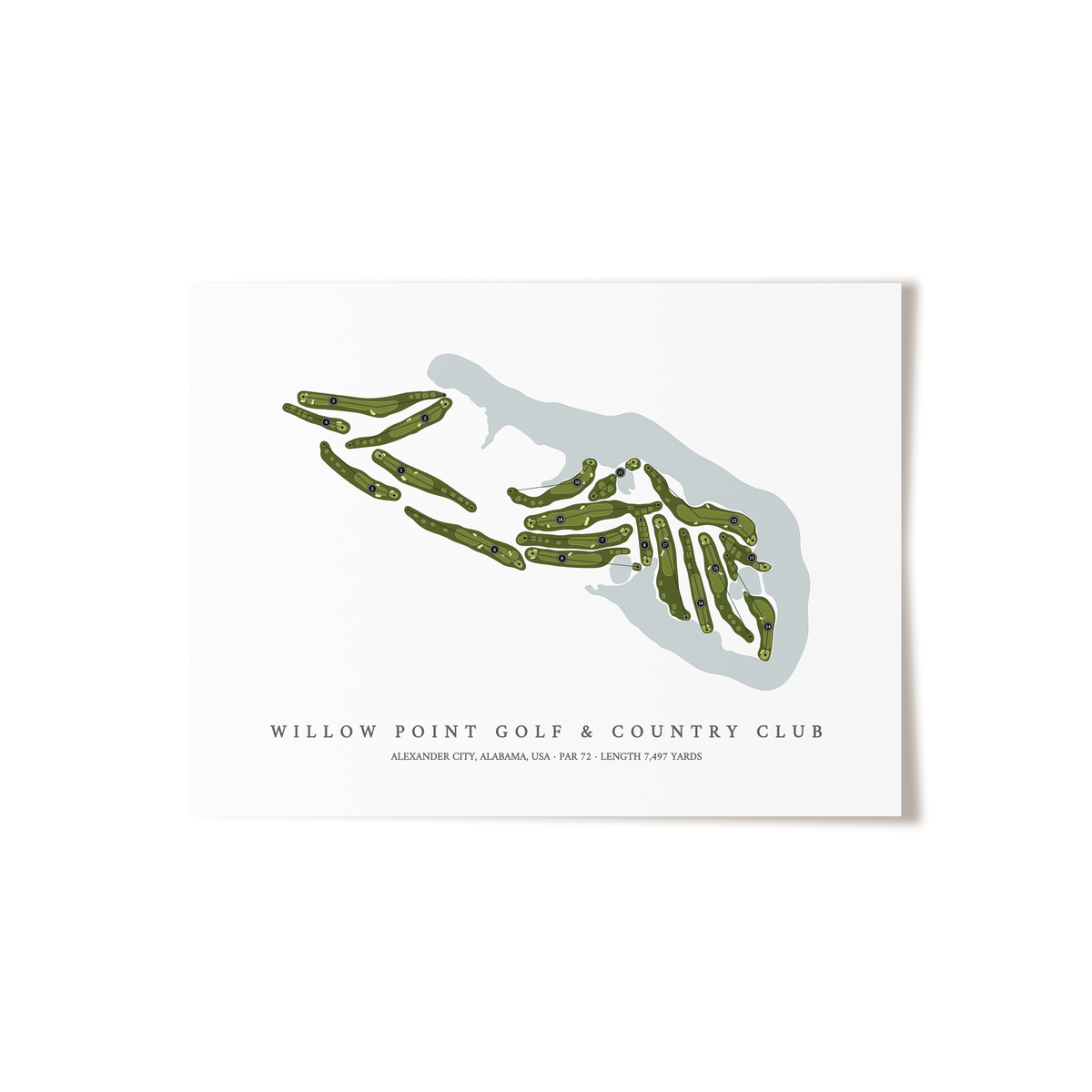 Willow Point Golf & Country Club | Golf Course Map | Unframed