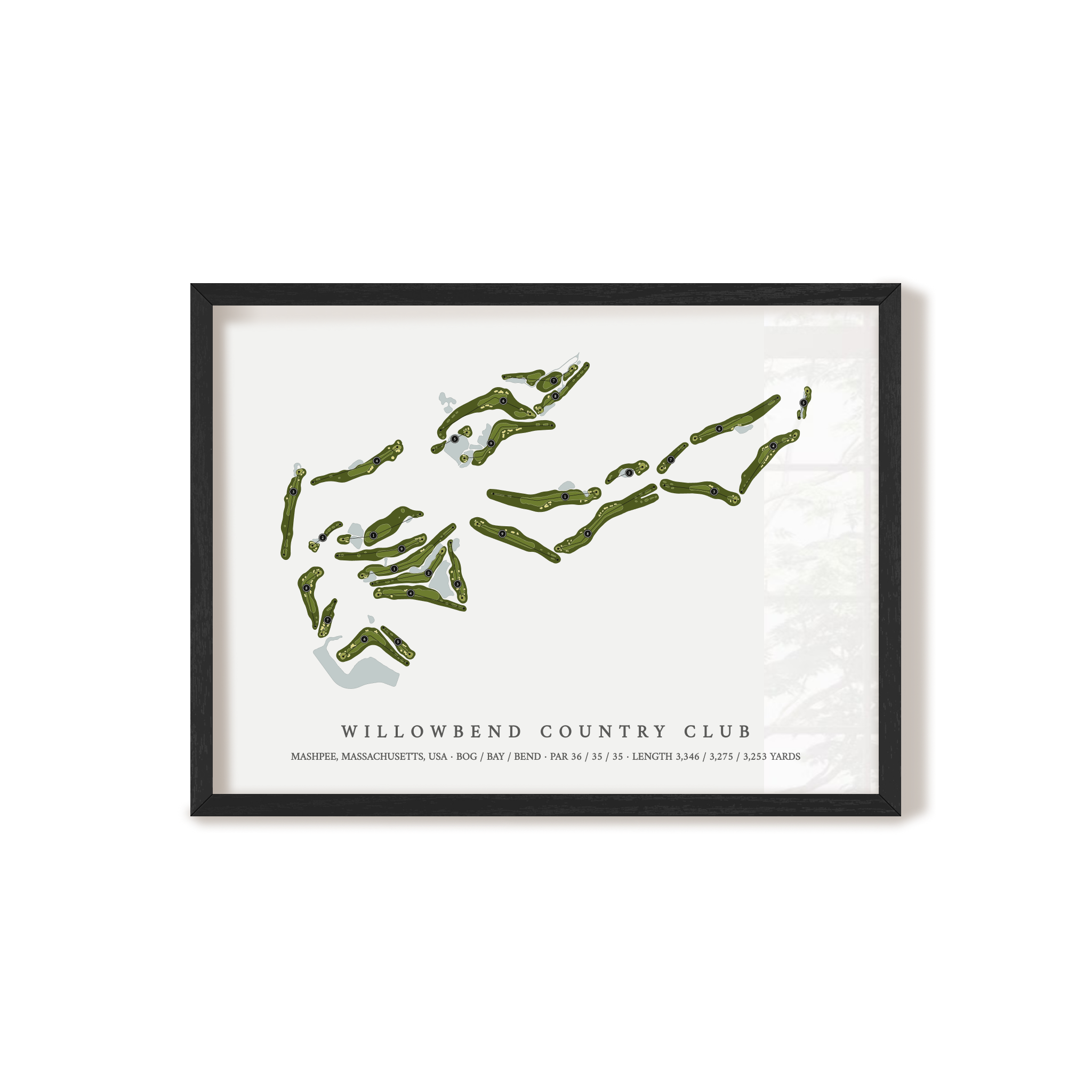 Willowbend Country Club | Golf Course Print | Black Frame 