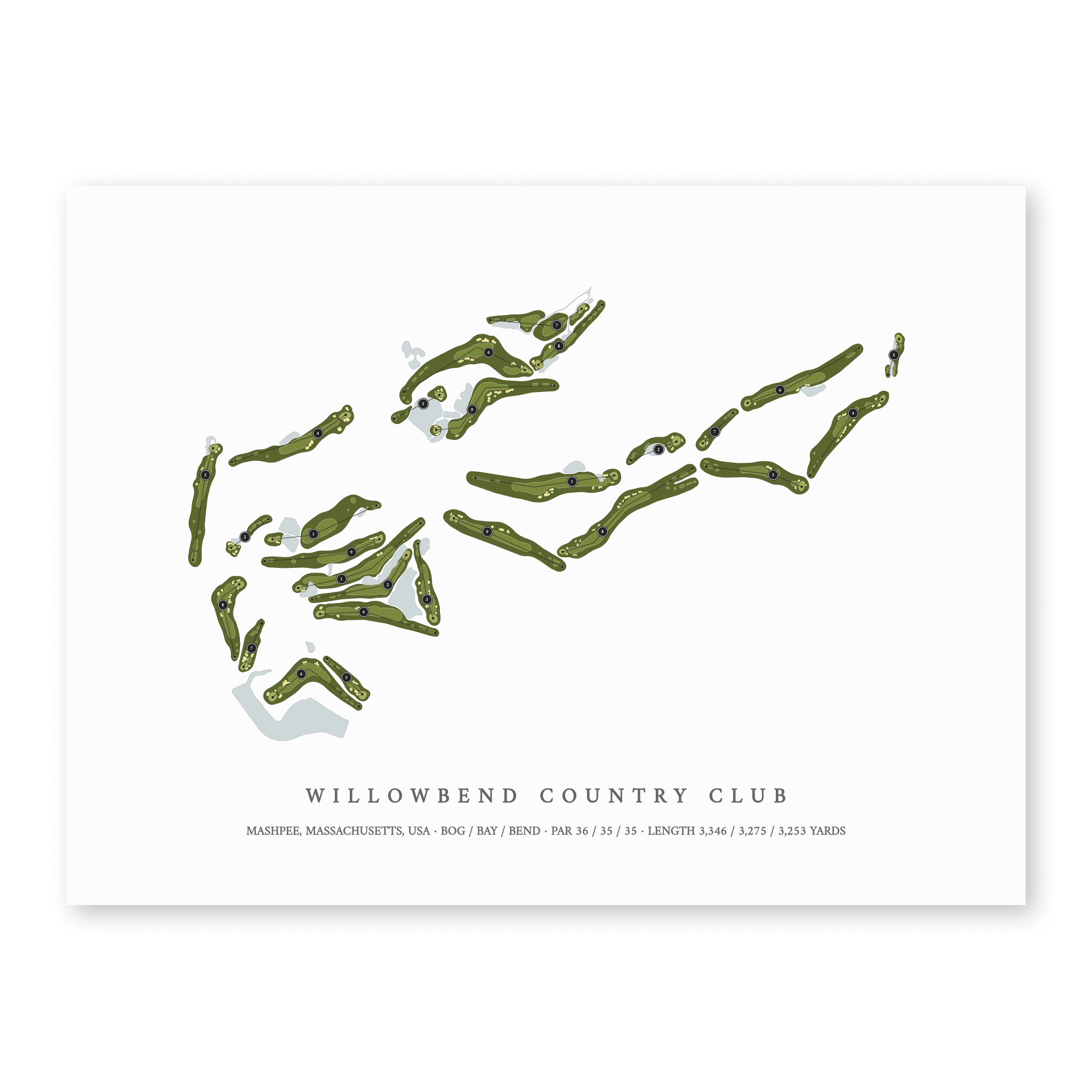 Willowbend Country Club | Golf Course Print | Unframed
