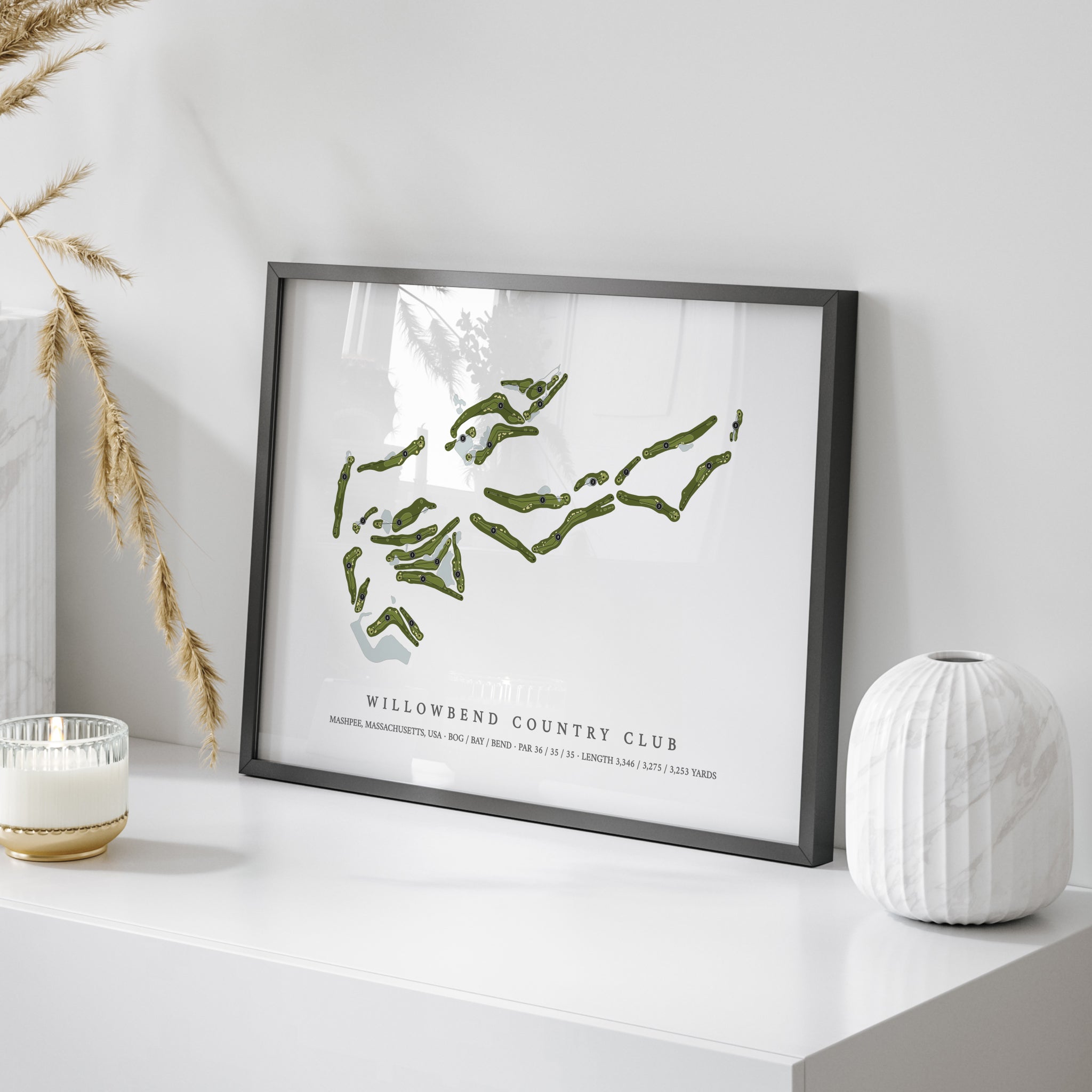 Willowbend Country Club | Golf Course Print | On Table 