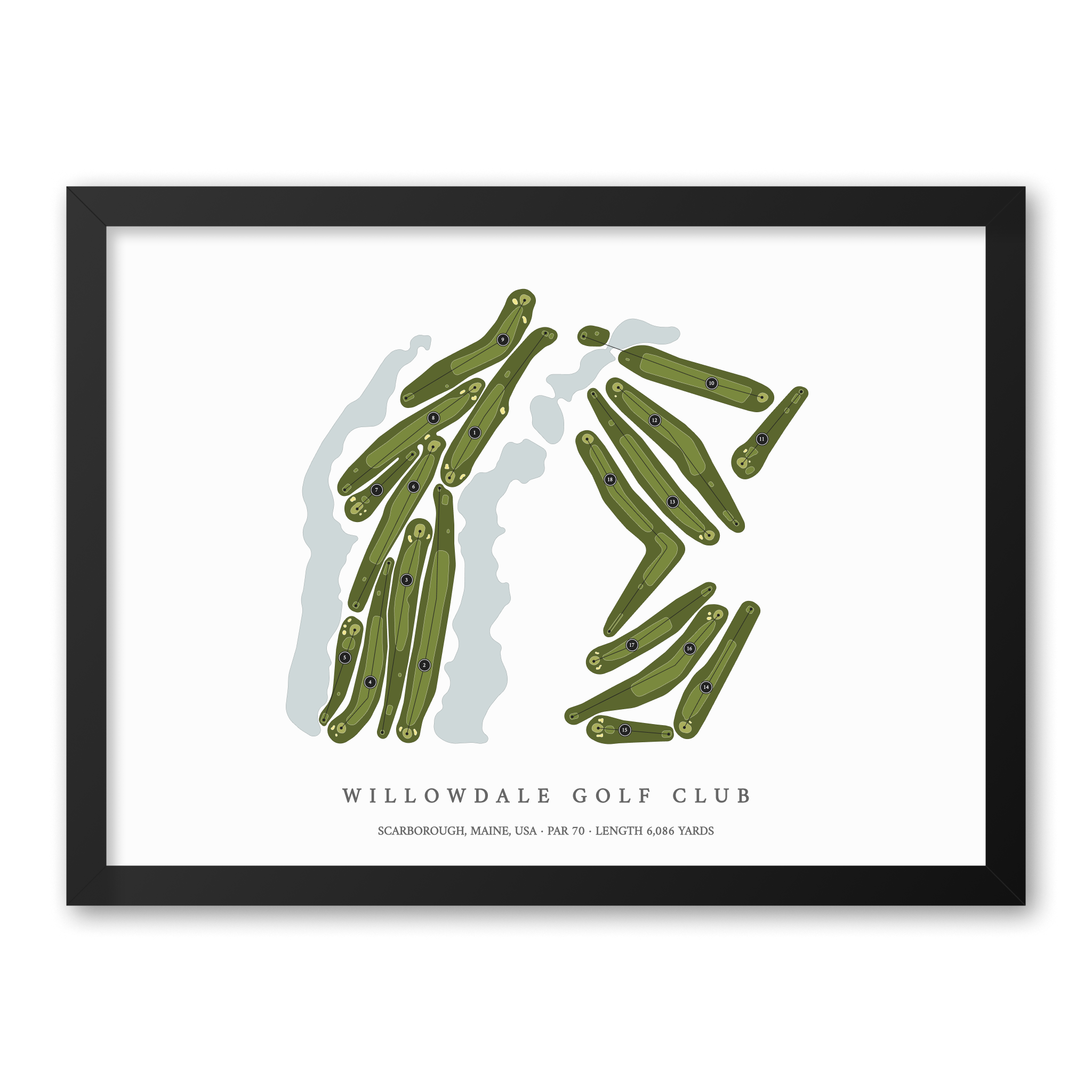 Willowdale Golf Club | Golf Course Map | Black Frame