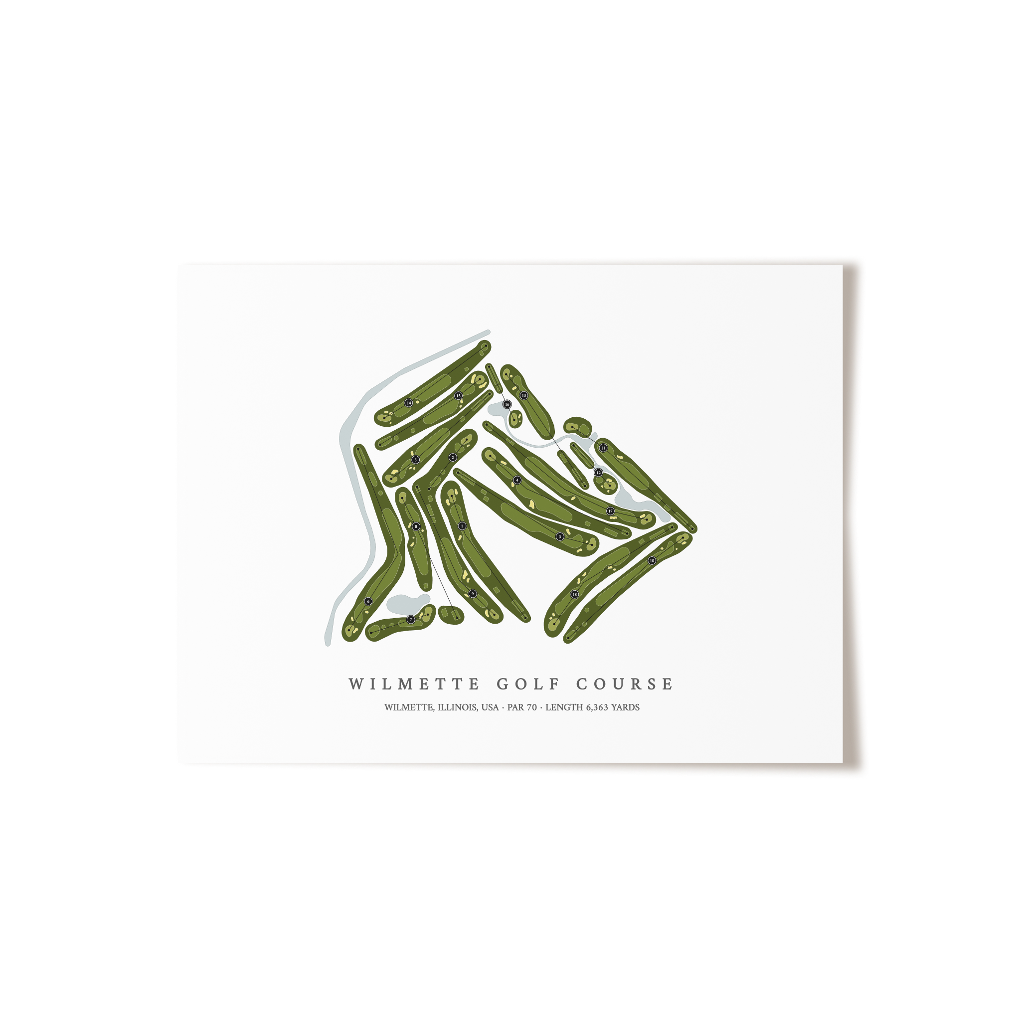 Wilmette Golf Course | Golf Course Map | Unframed 