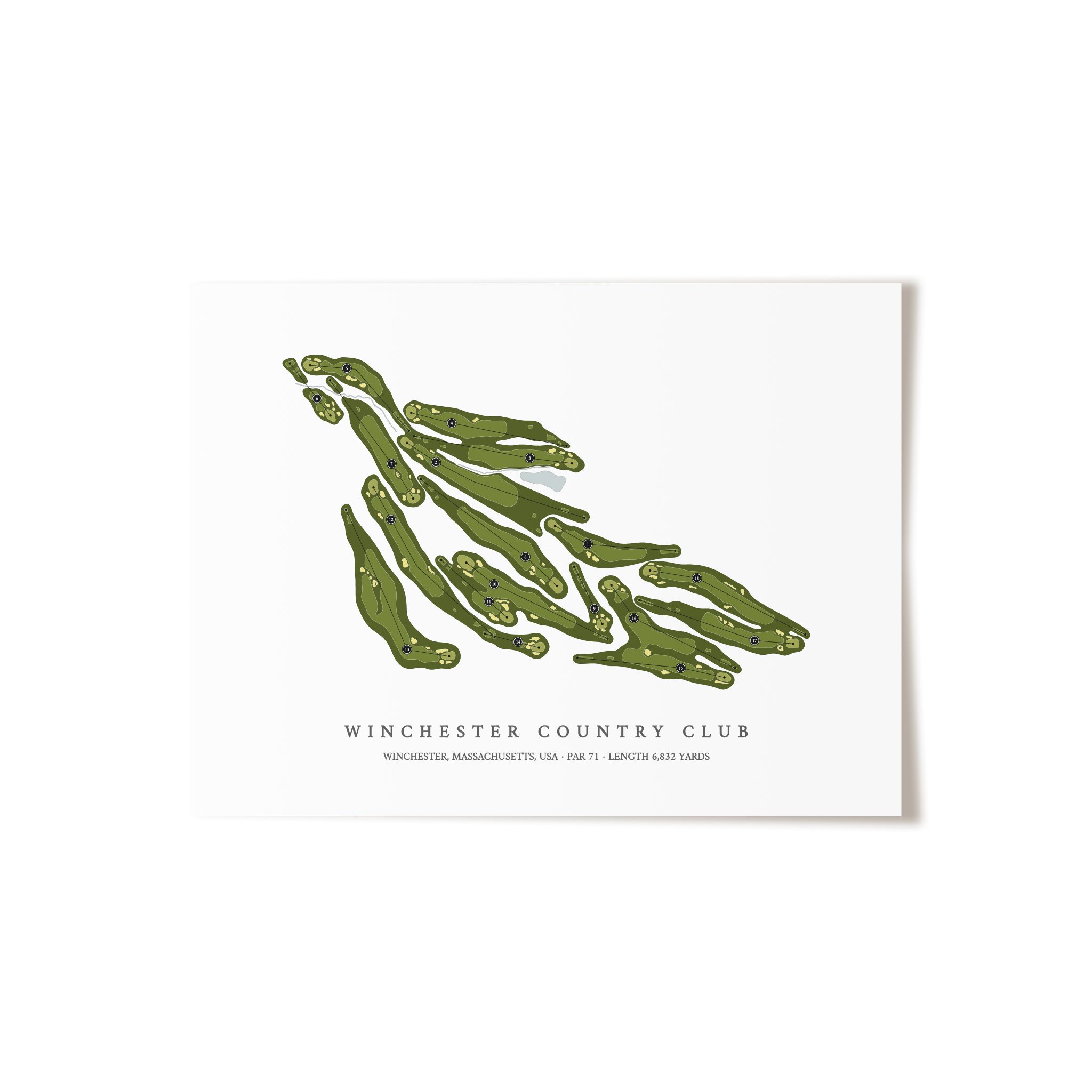 Winchester Country Club | Golf Course Map | Unframed 