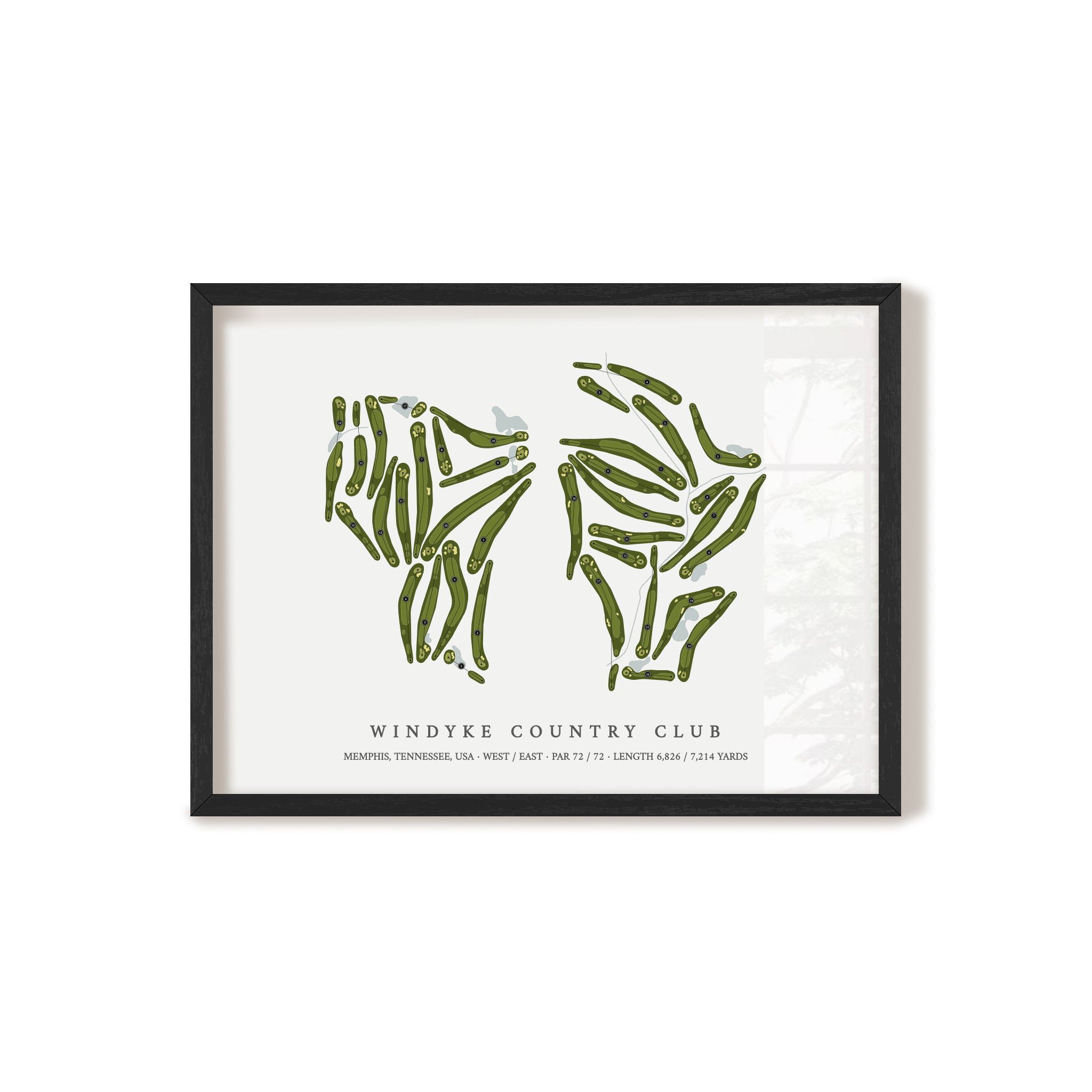 Windyke Country Club | Golf Course Map | Black Frame 