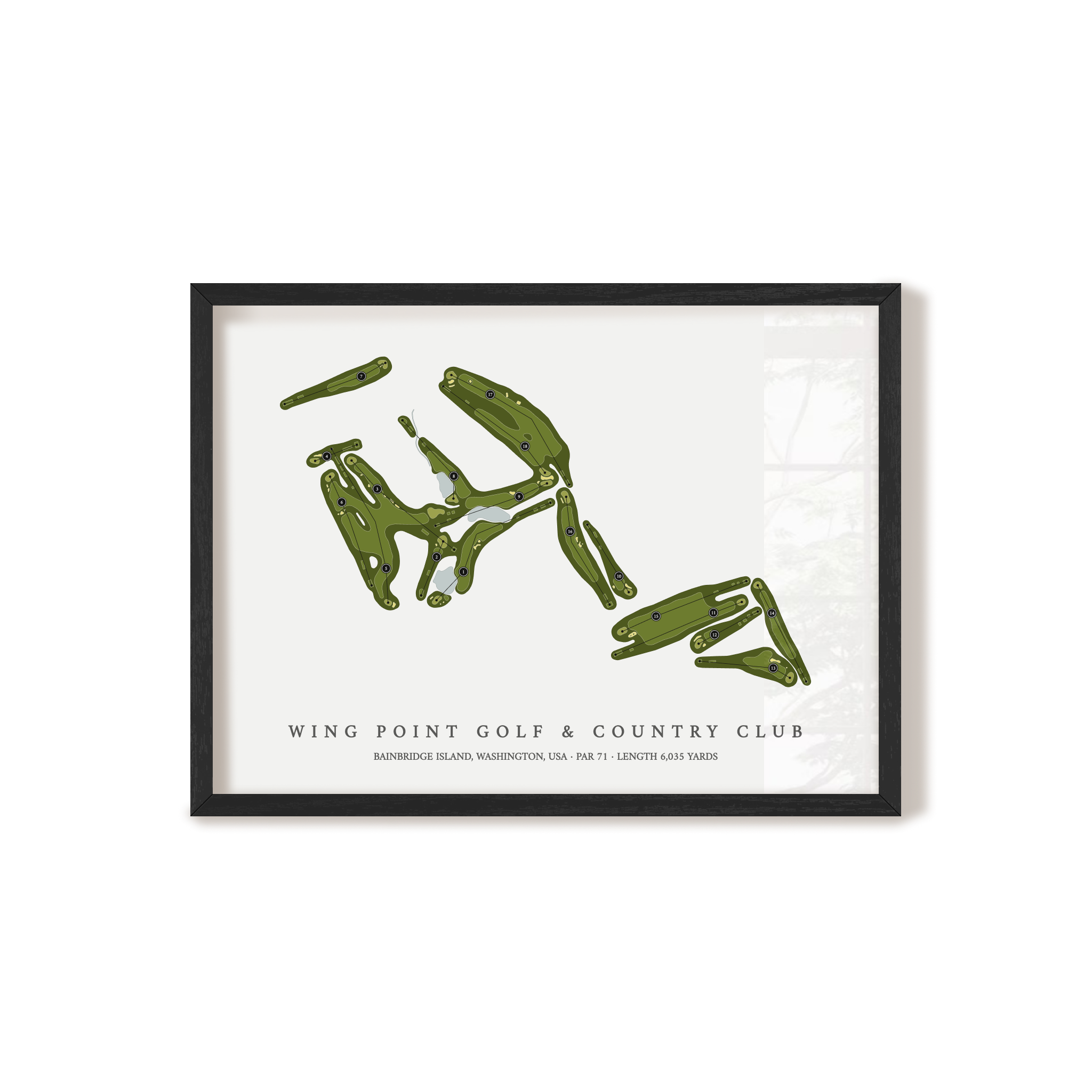 Wing Point Golf & Country Club | Golf Course Map | Black Frame 
