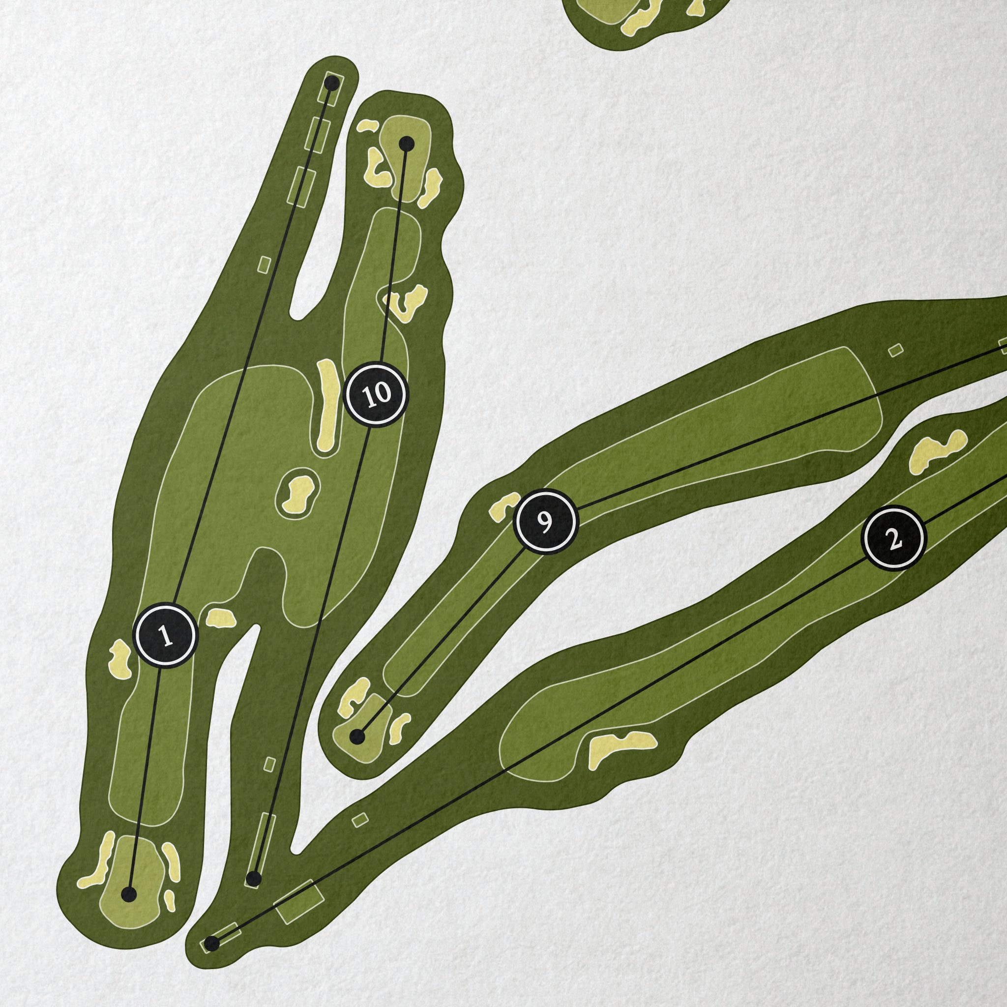 Winged Foot Golf Club - East Course | Golf Course Print | Close Up 