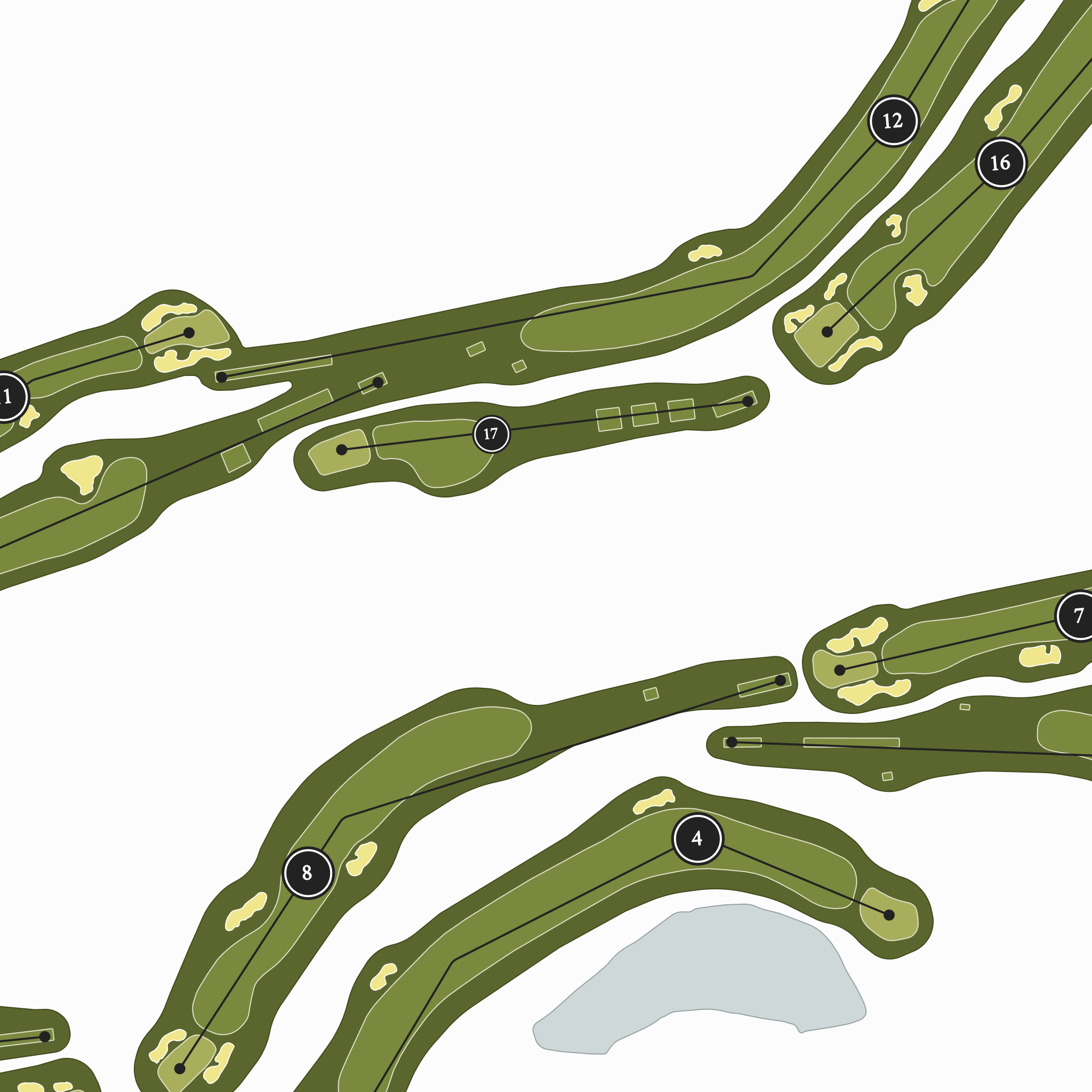 Winged Foot Golf Club - East Course| Golf Course Print | Close Up With Hole Numbers #hole numbers_yes