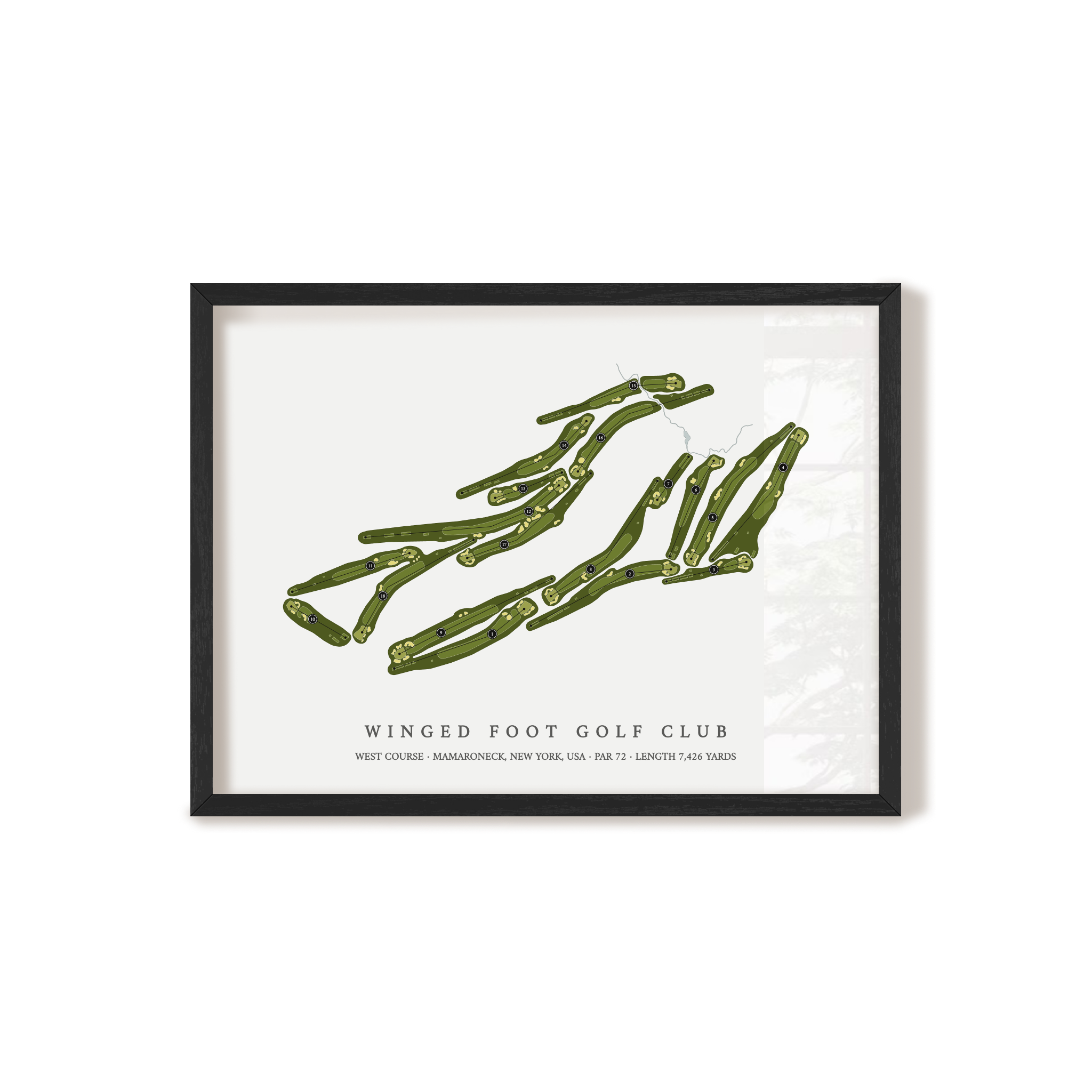 Winged Foot Golf Club - West Course | Golf Course Print | Black Frame 