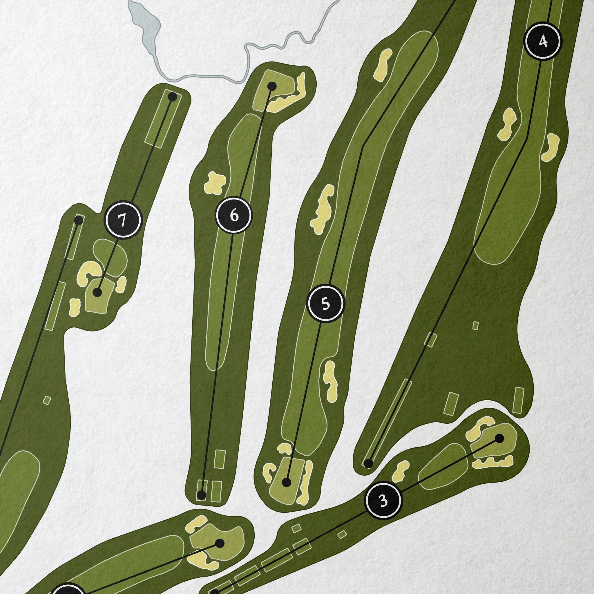 Winged Foot Golf Club - West Course | Golf Course Print | Close Up 