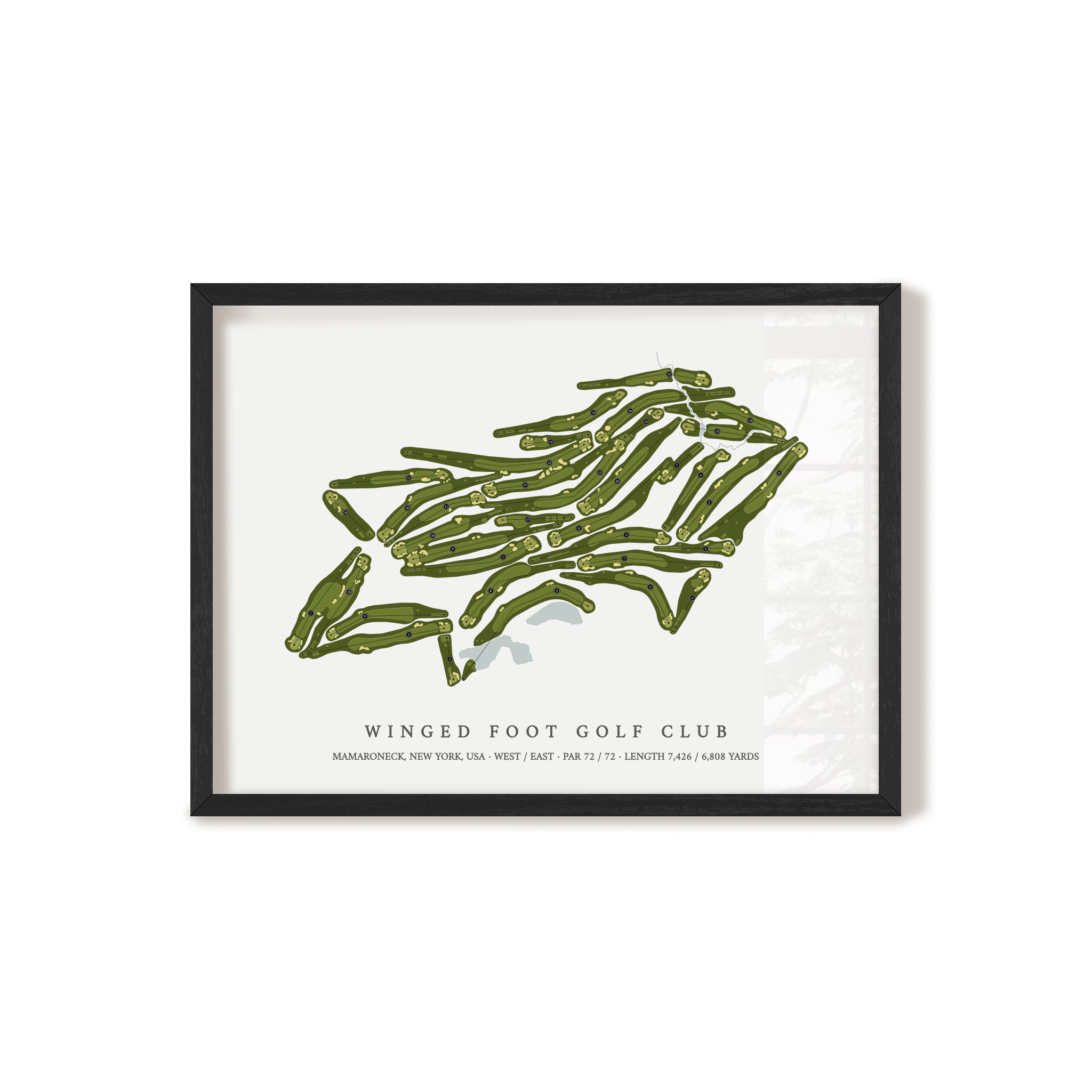 Winged Foot Golf Club | Golf Course Print | Black Frame 