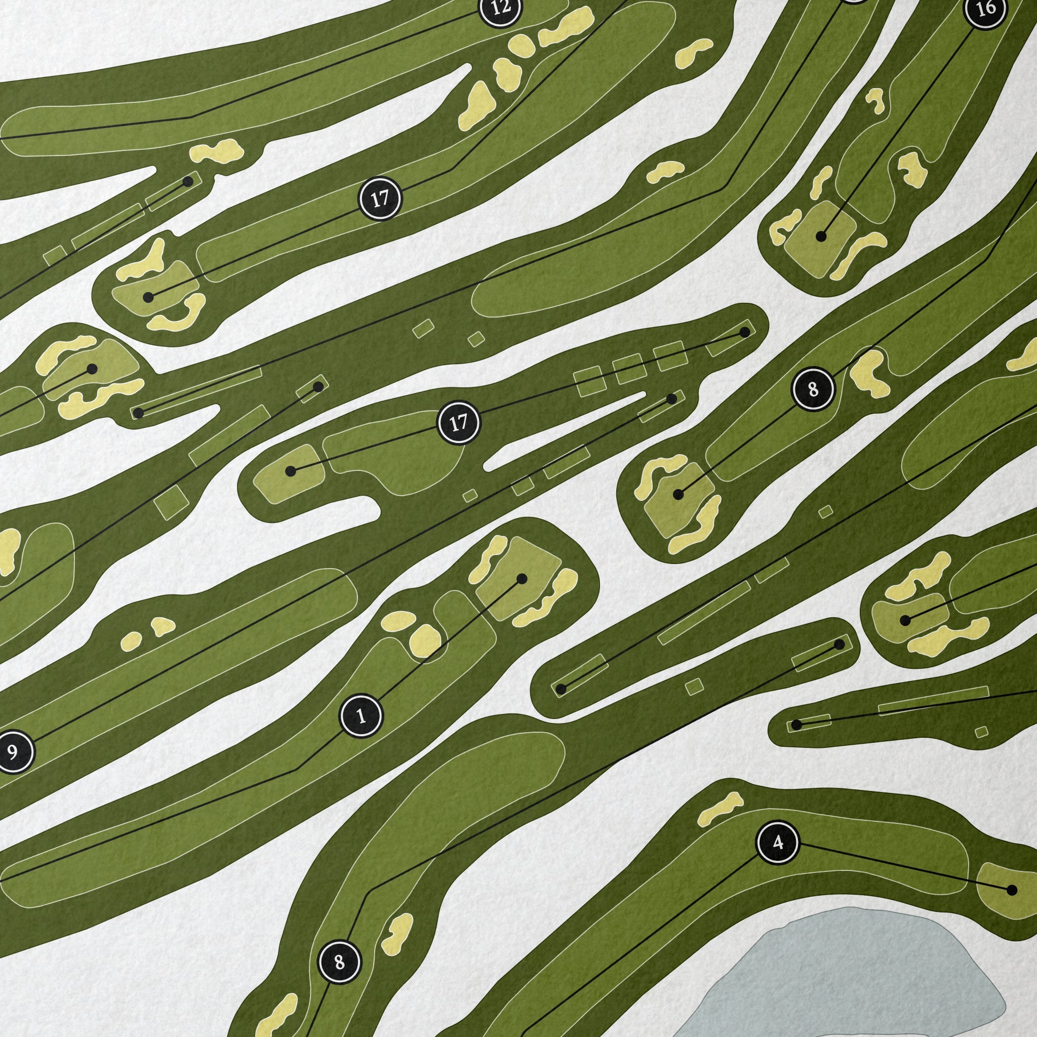 Winged Foot Golf Club | Golf Course Print | Close Up 