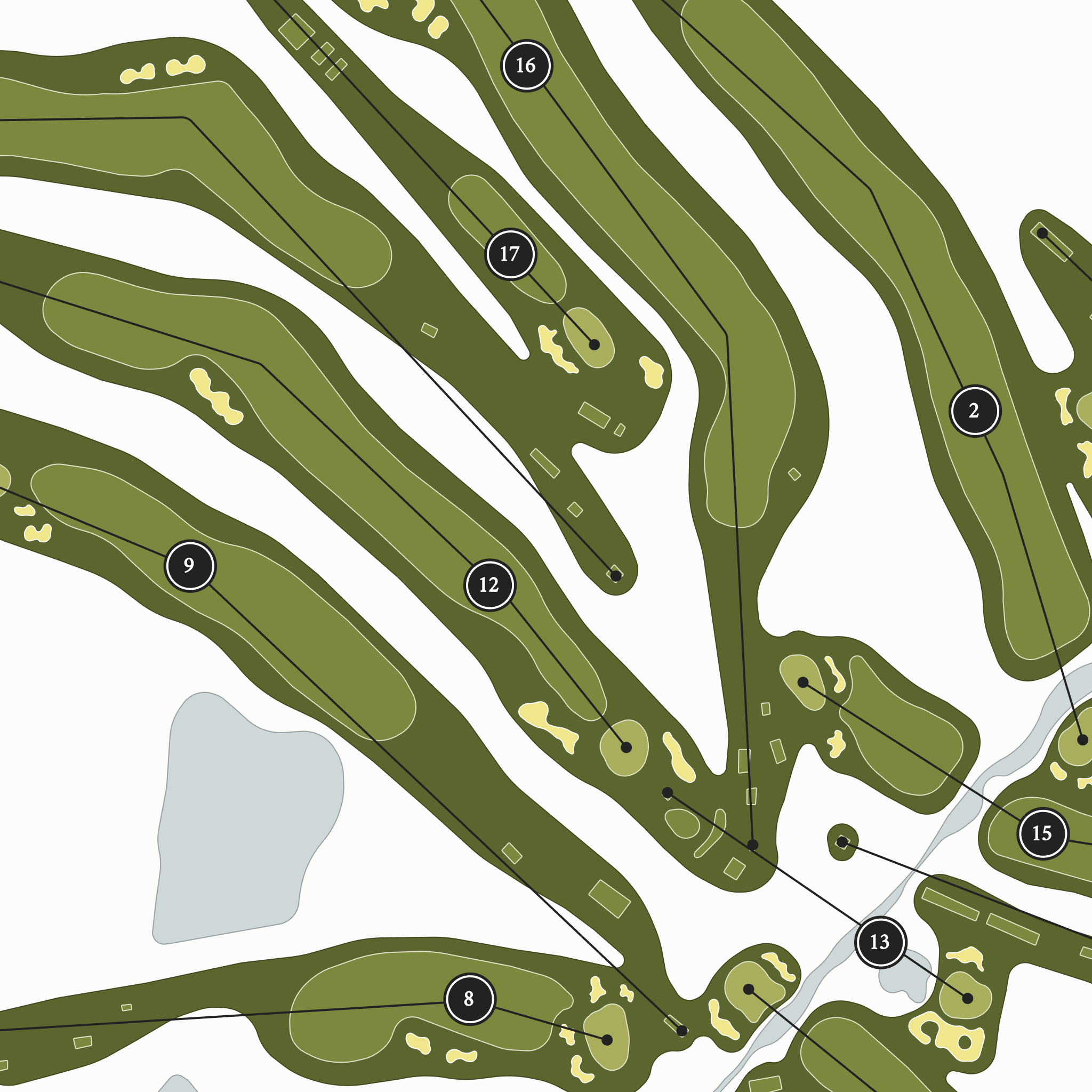 Woodholme Country Club | Golf Course Map | Close Up 