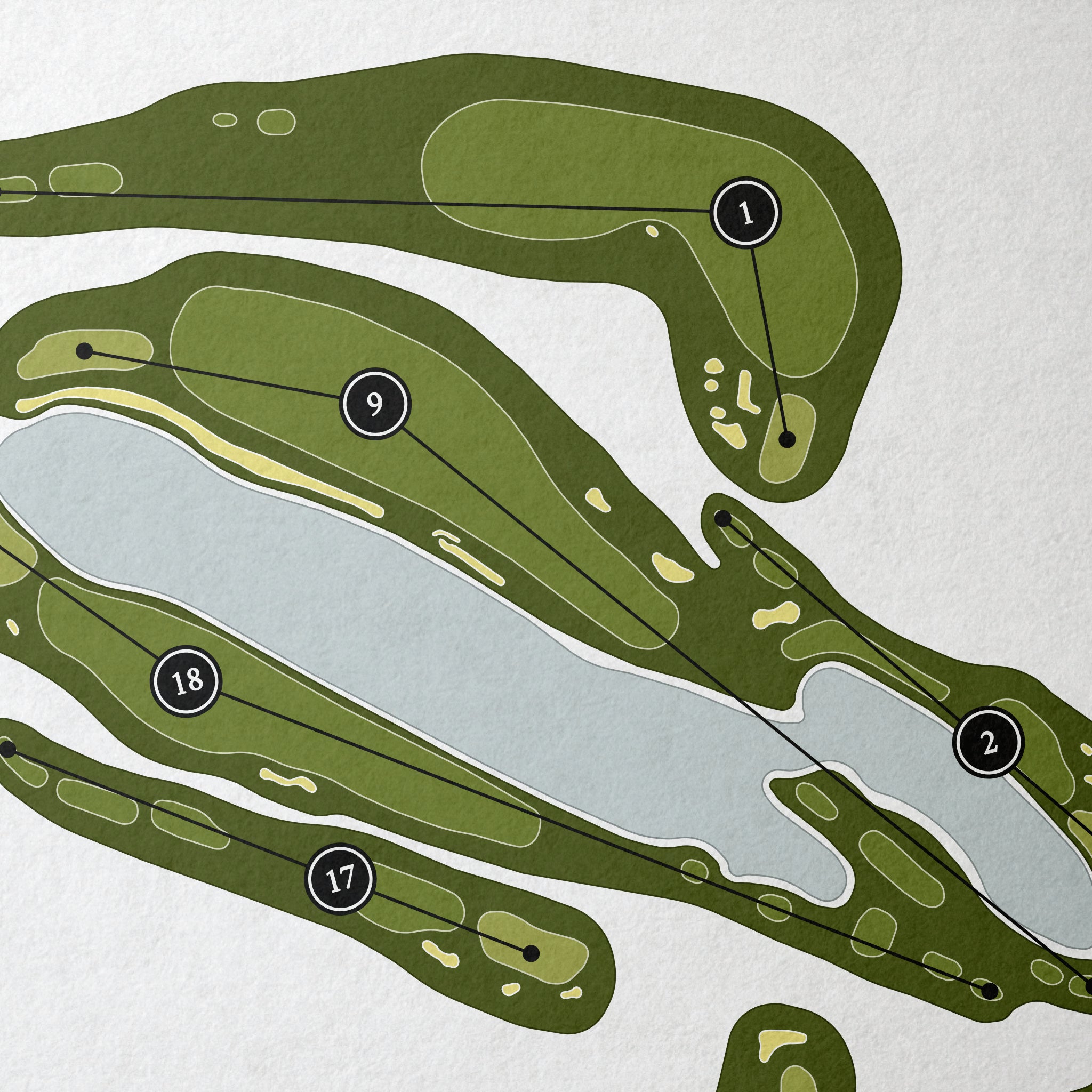Woodland Country Club | Golf Course Map | Close Up 