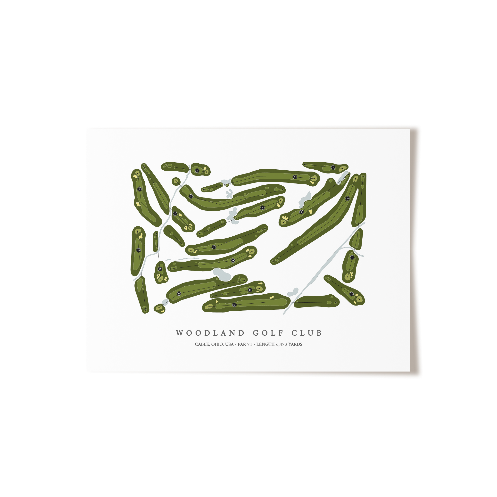 Woodland Golf Club | Golf Course Print | Unframed