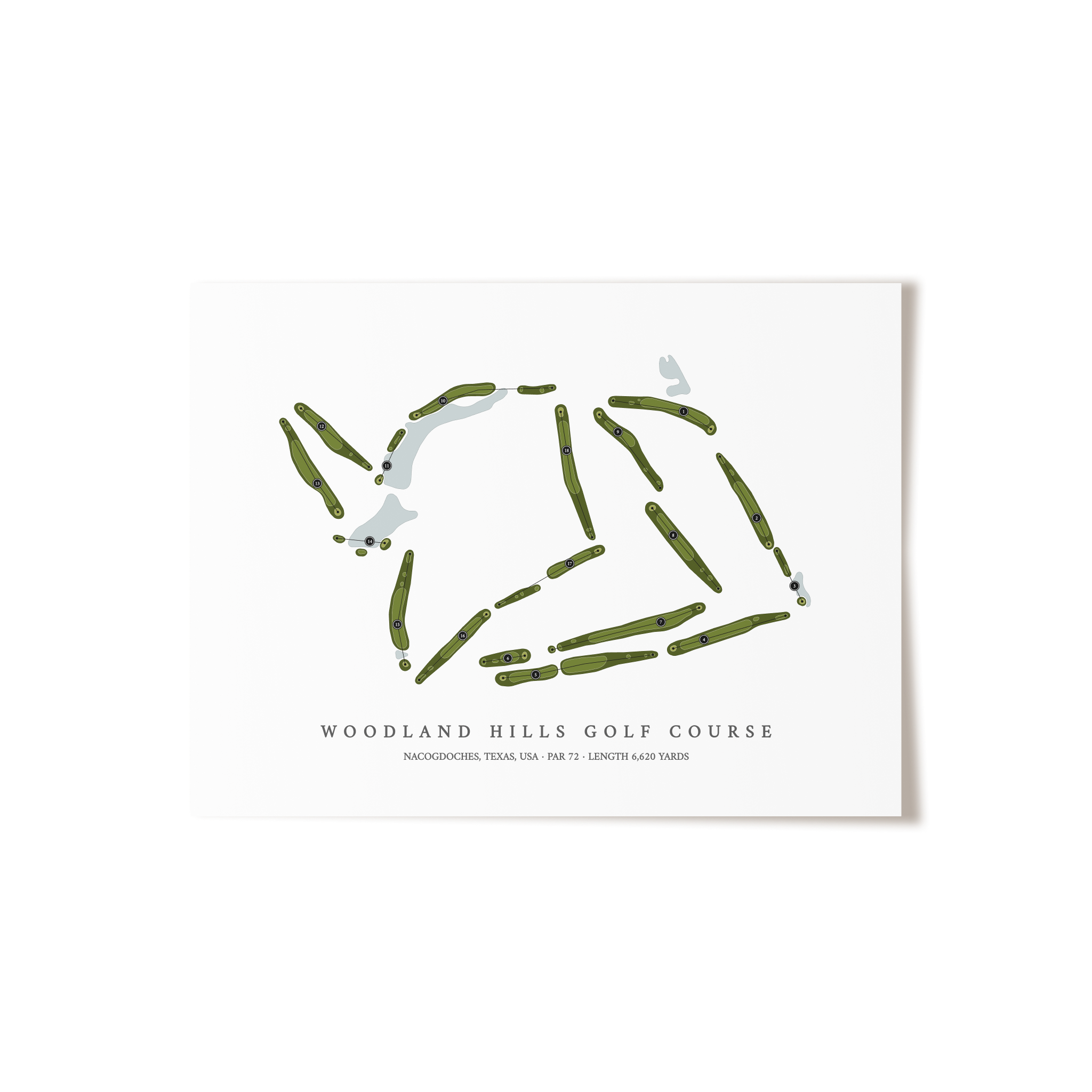 Woodland Hills Golf Course | Golf Course Map | Unframed 