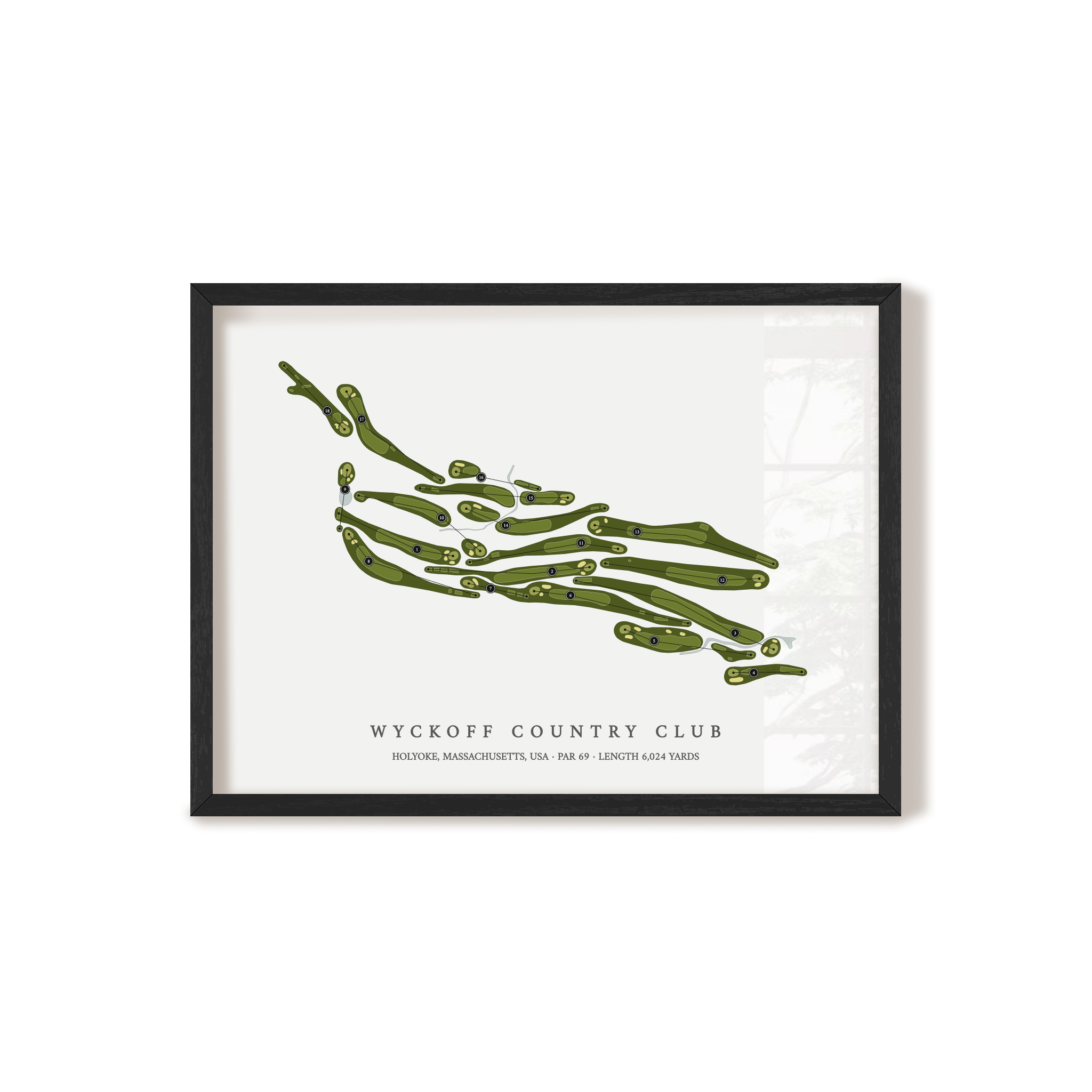 Wyckoff Country Club | Golf Course Map | Black Frame 