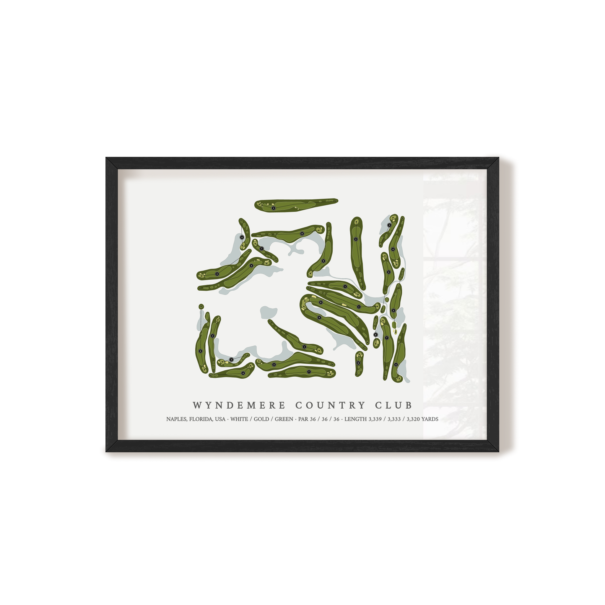 Wyndemere Country Club | Golf Course Map | Black Frame