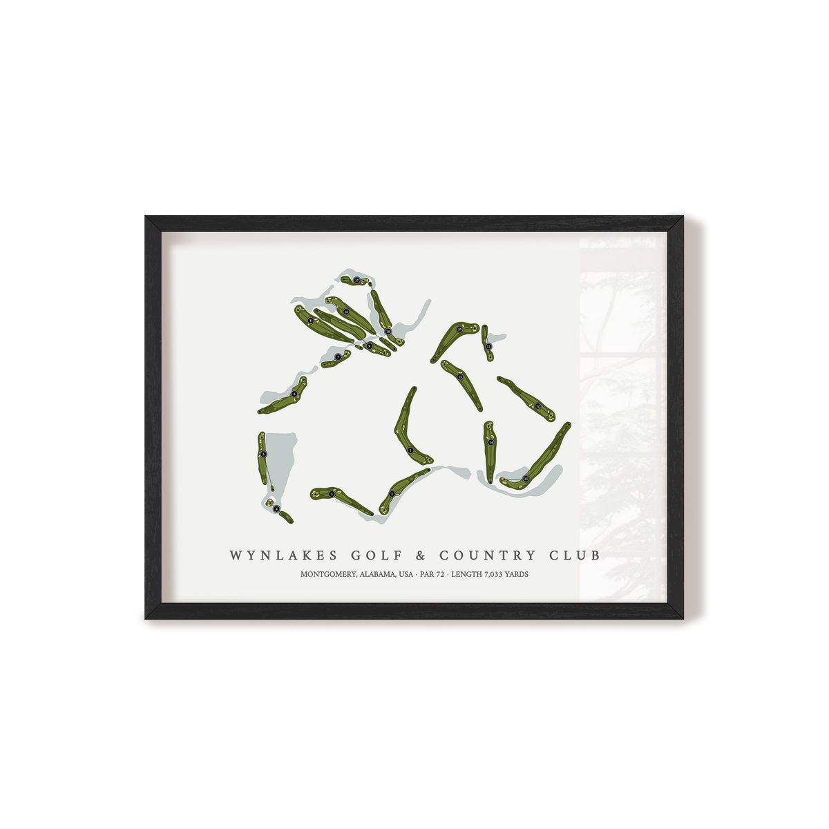 Wynlakes Golf & Country Club | Golf Course Map | Black Frame