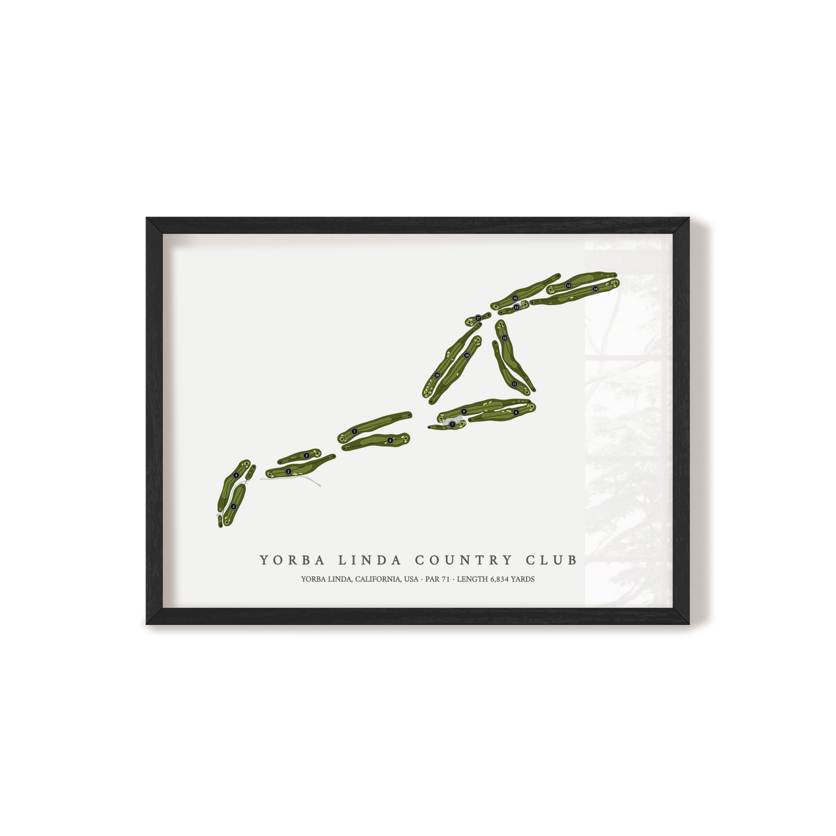 Yorba Linda Country Club | Golf Course Map | Black Frame 