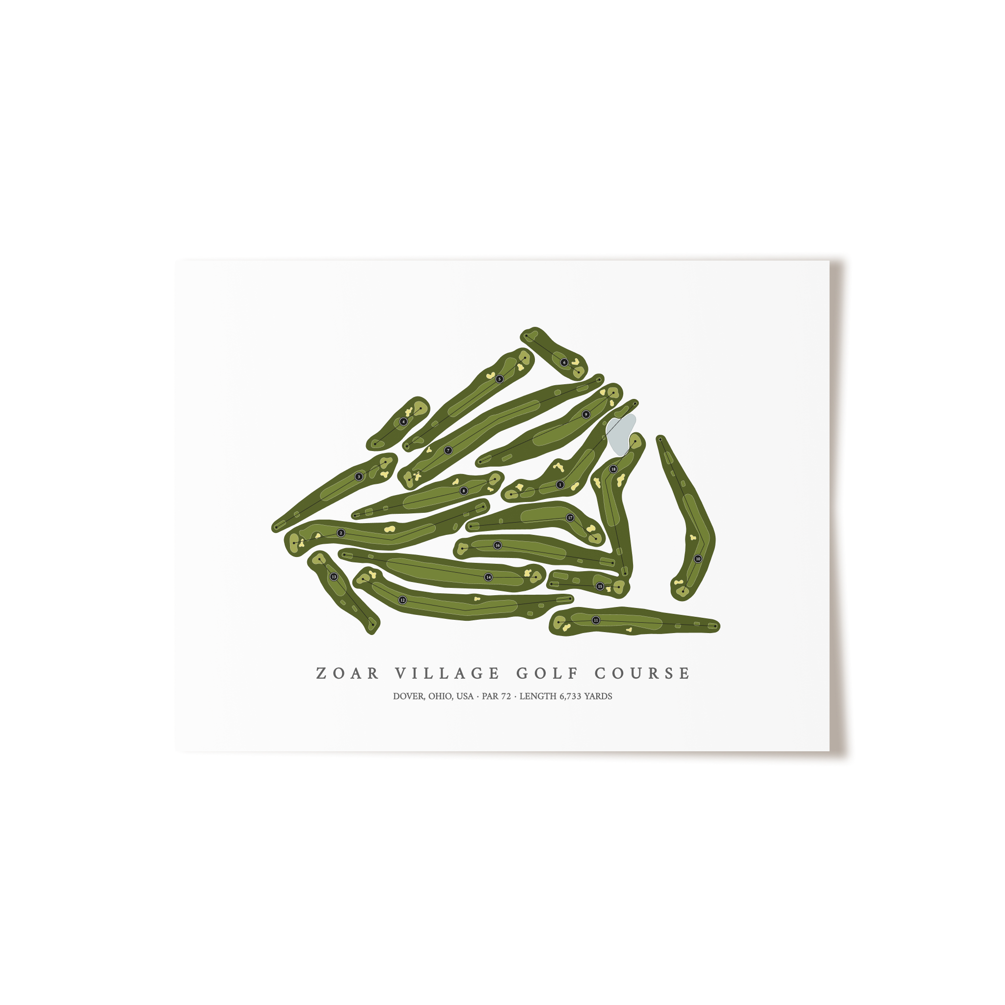 Zoar Village Golf Course | Golf Course Map | Unframed 