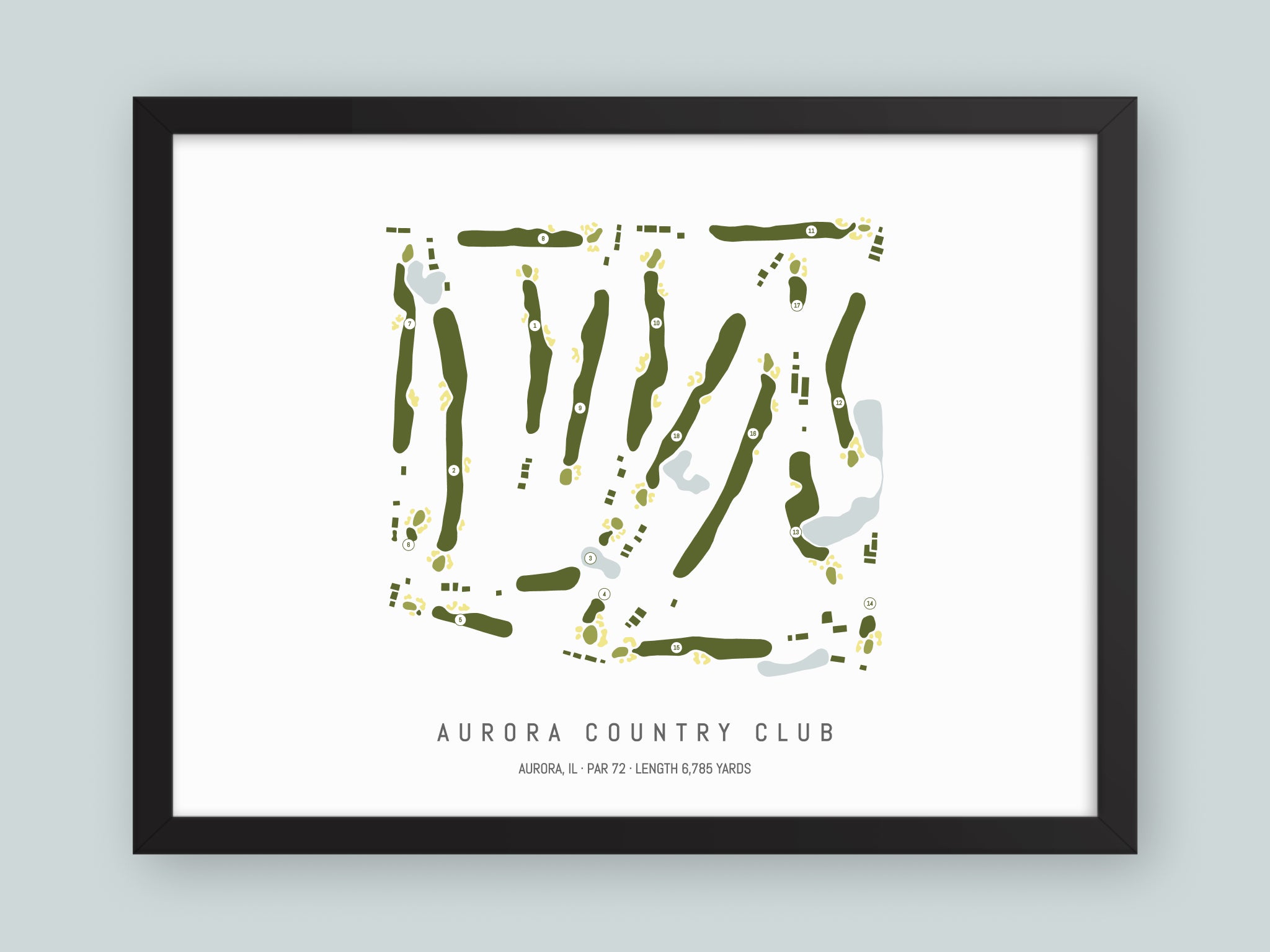 Aurora-Country-Club-IL--Black-Frame-24x18-With-Hole-Numbers