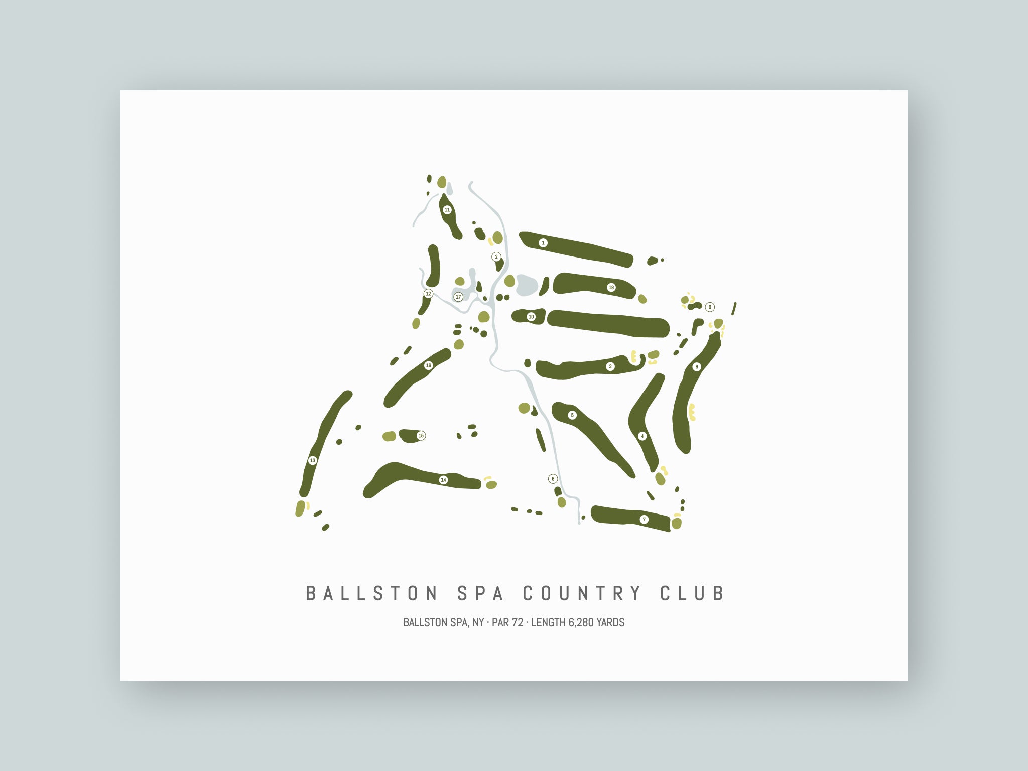 Ballston-Spa-Country-Club-NY--Unframed-24x18-With-Hole-Numbers
