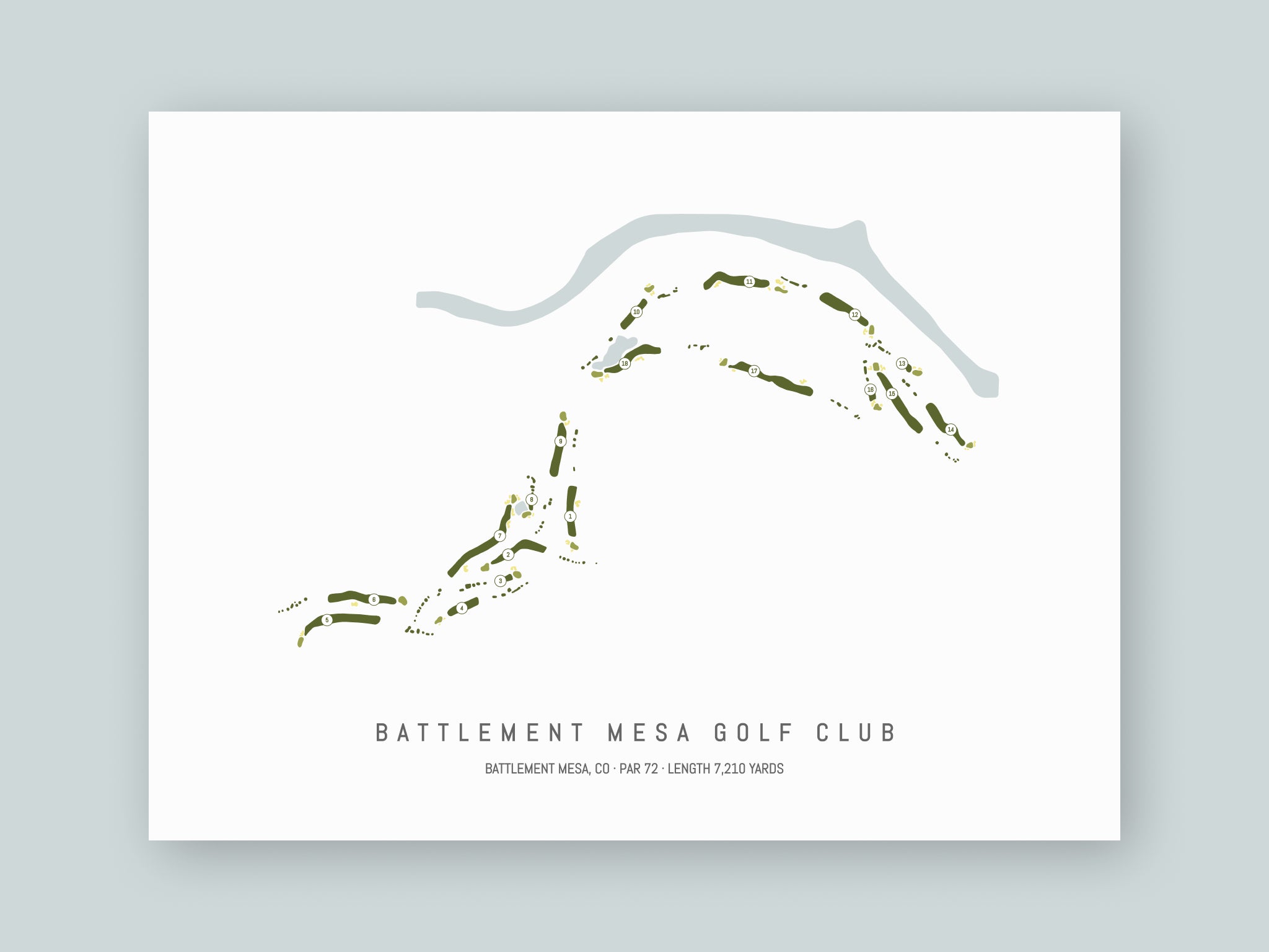 Battlement-Mesa-Golf-Club-CO--Unframed-24x18-With-Hole-Numbers