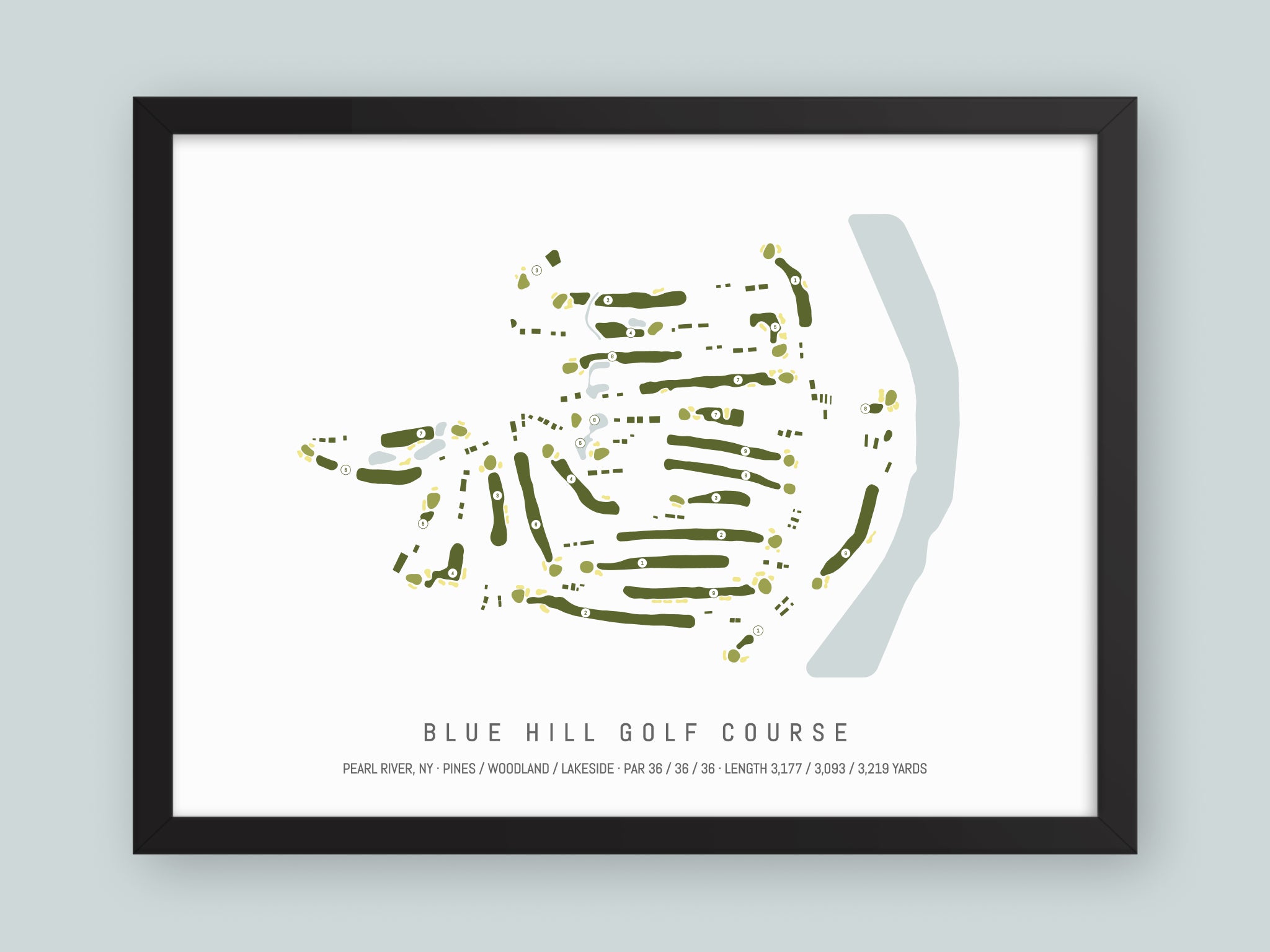 Blue-Hill-Golf-Course-NY--Black-Frame-24x18-With-Hole-Numbers