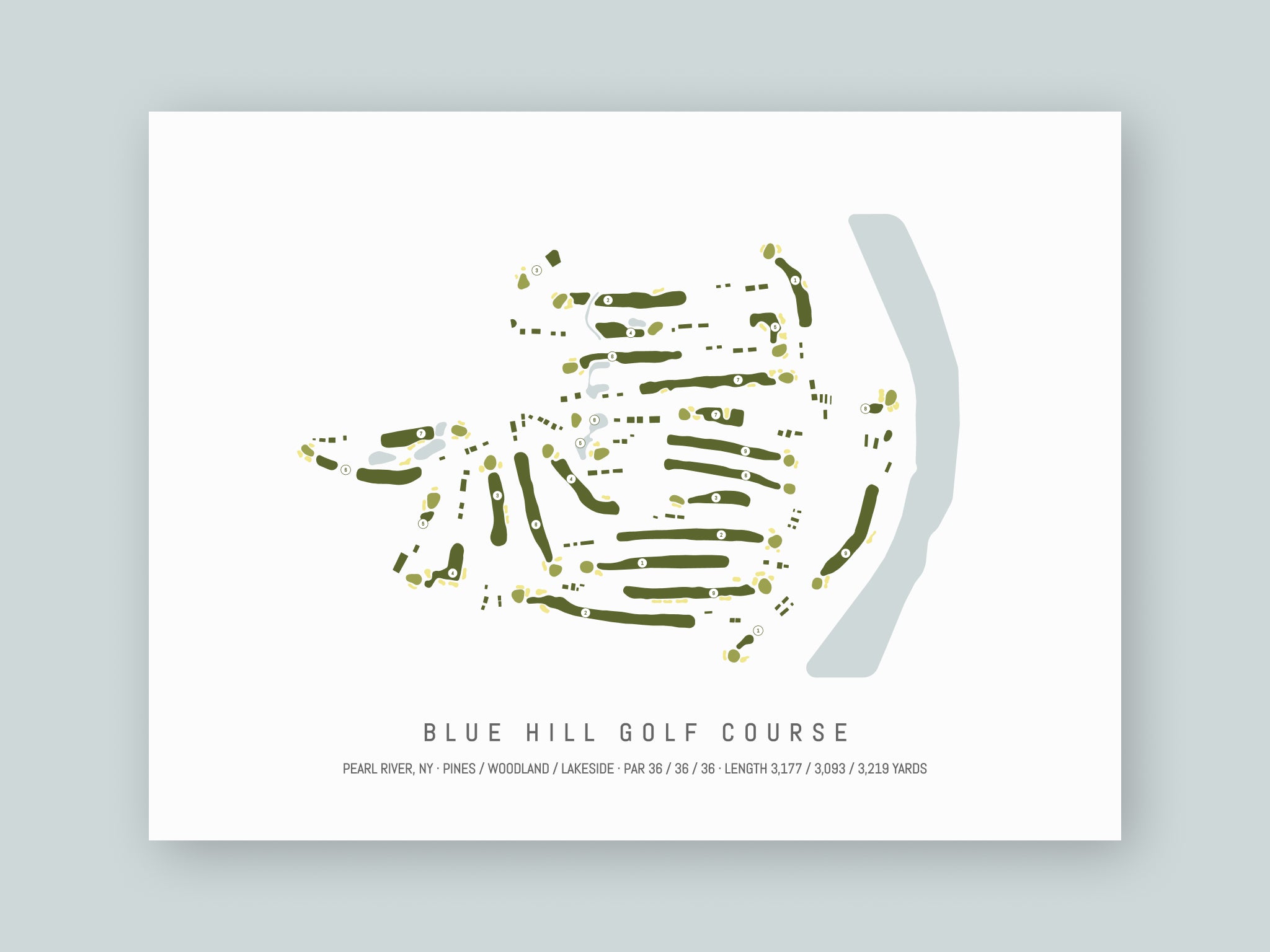Blue-Hill-Golf-Course-NY--Unframed-24x18-With-Hole-Numbers
