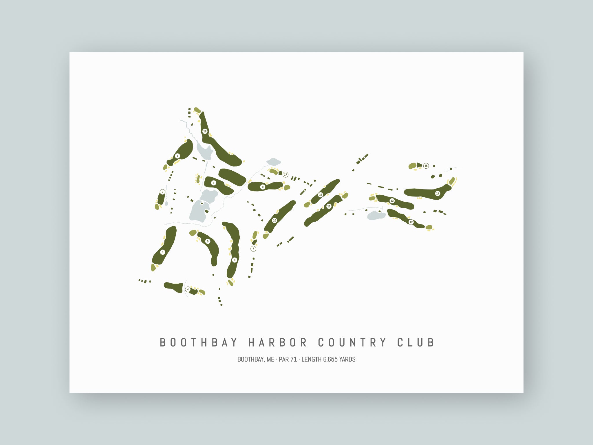 Boothbay-Harbor-Country-Club-ME--Unframed-24x18-With-Hole-Numbers