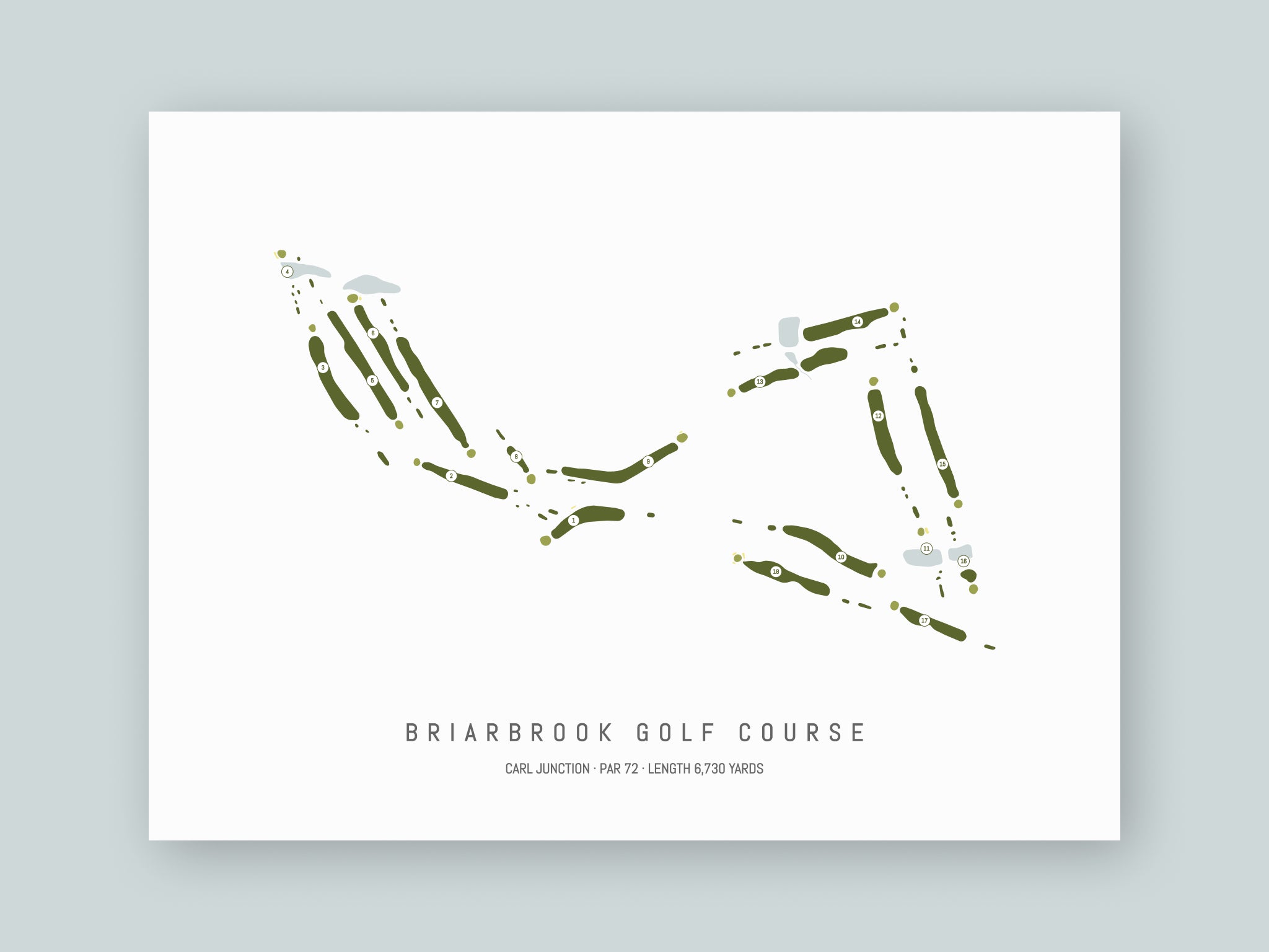 Briarbrook-Golf-Course-MO--Unframed-24x18-With-Hole-Numbers