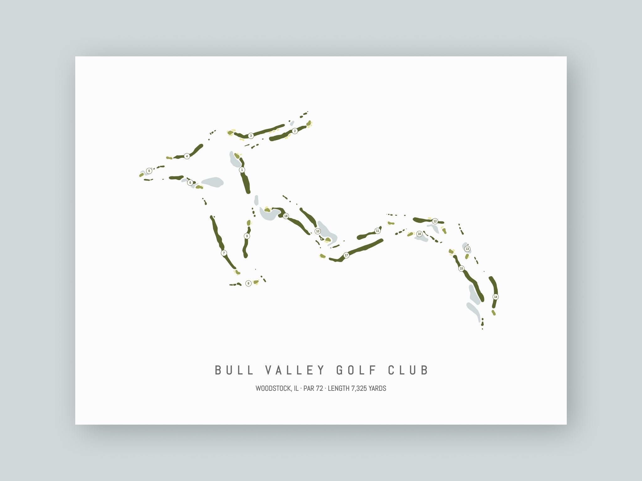 Bull-Valley-Golf-Club-IL--Unframed-24x18-With-Hole-Numbers