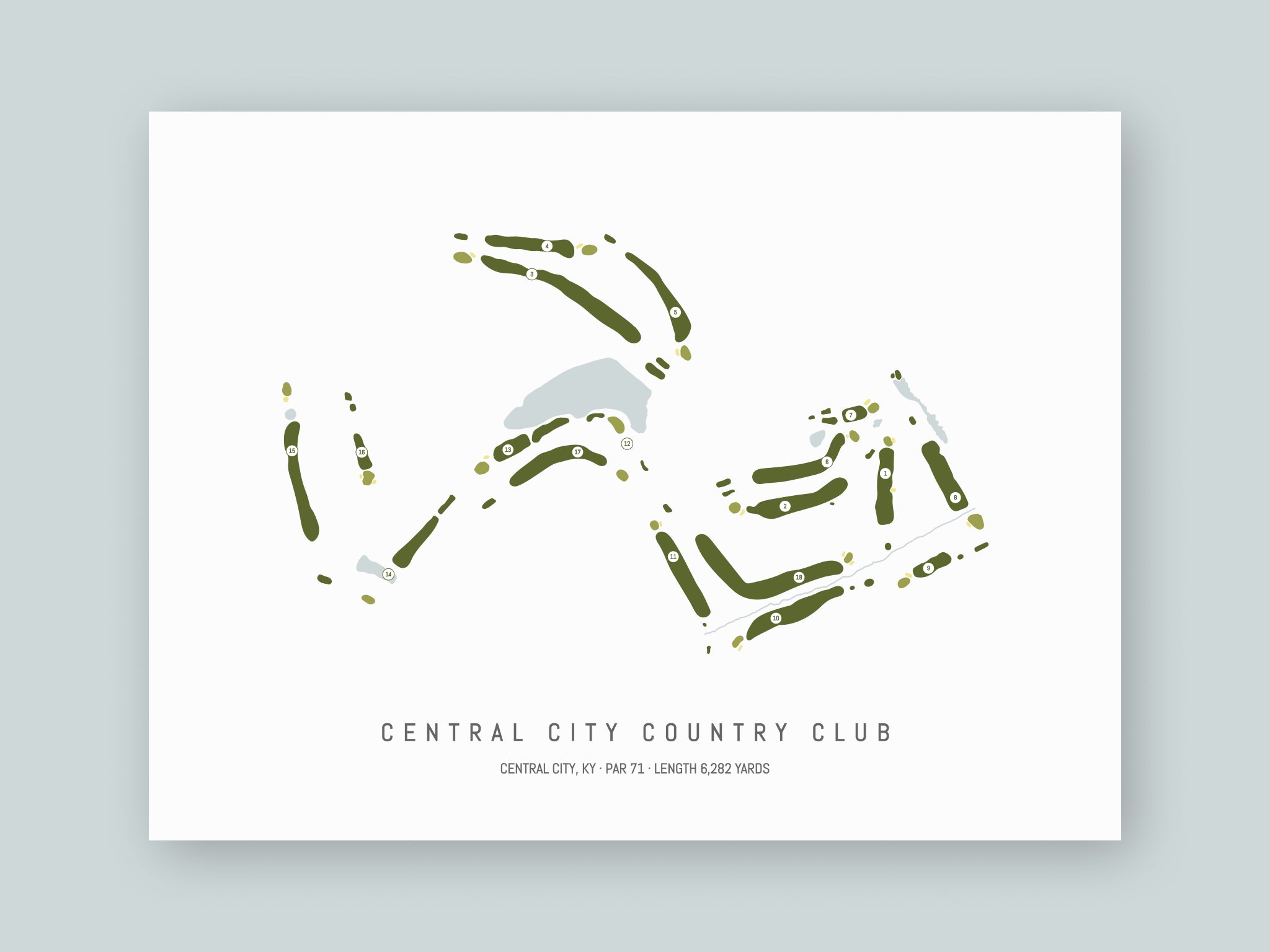 Central-City-Country-Club-KY--Unframed-24x18-With-Hole-Numbers