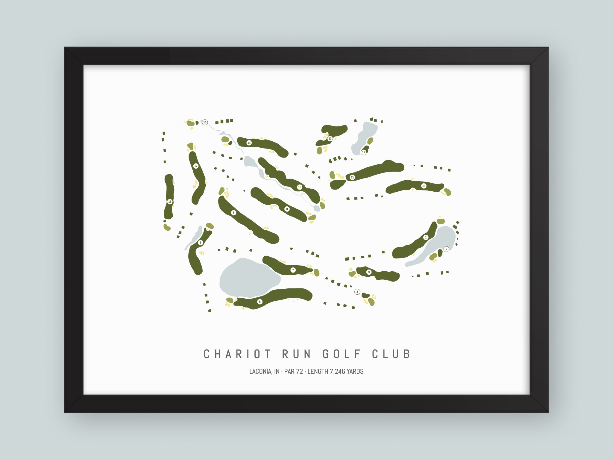Chariot-Run-Golf-Club-IN--Black-Frame-24x18-With-Hole-Numbers