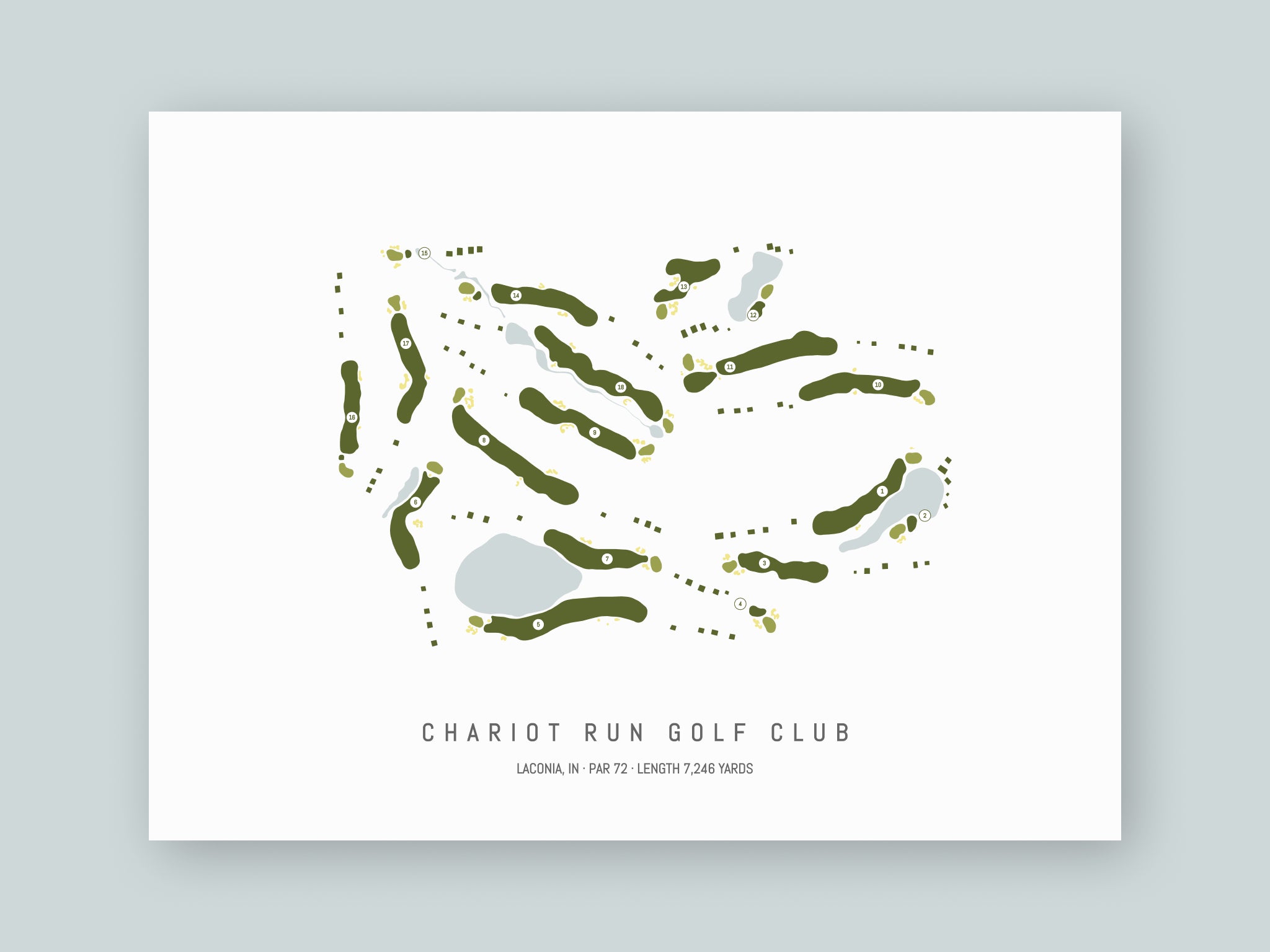 Chariot-Run-Golf-Club-IN--Unframed-24x18-With-Hole-Numbers