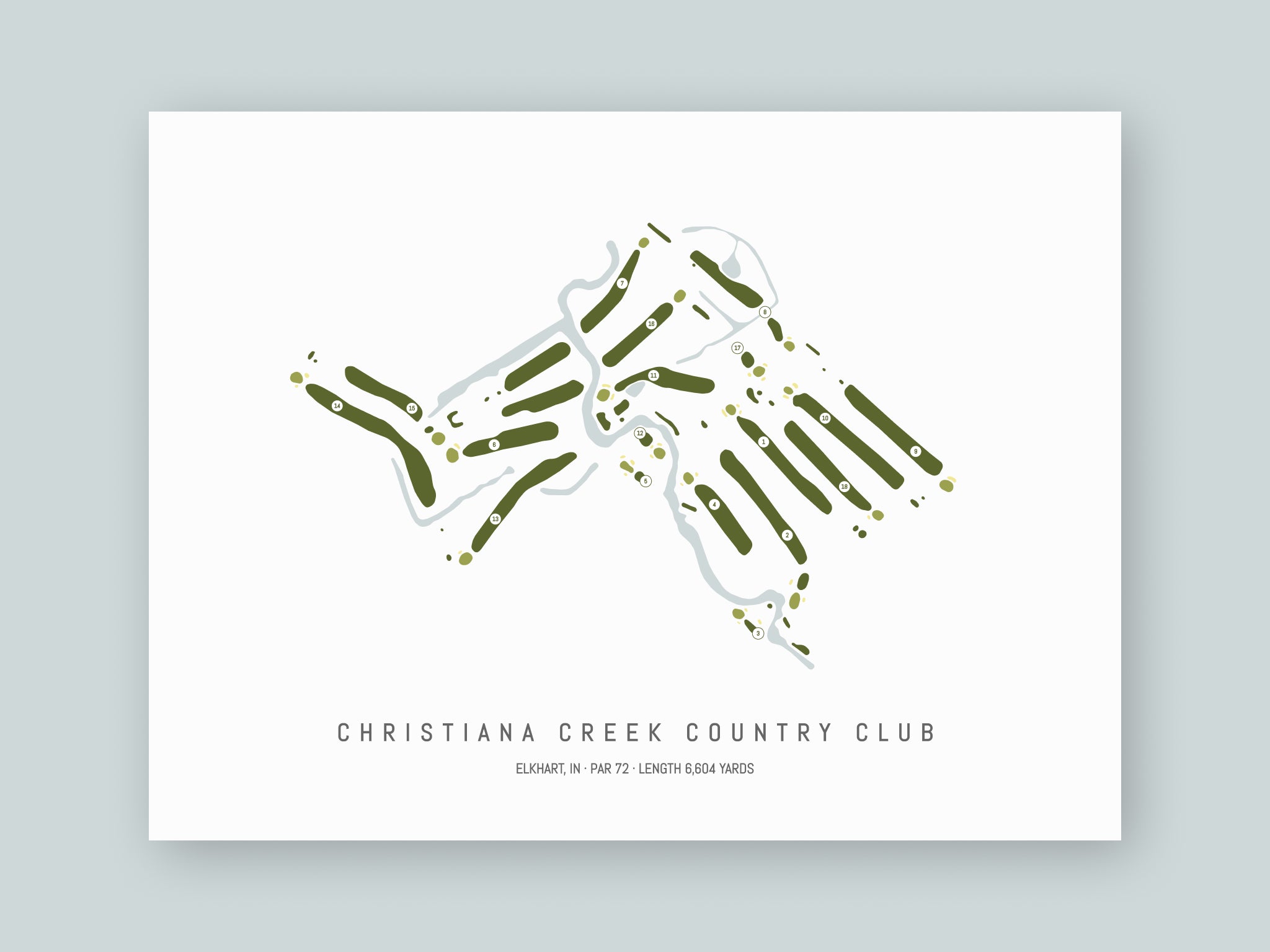 Christiana-Creek-Country-Club-IN--Unframed-24x18-With-Hole-Numbers