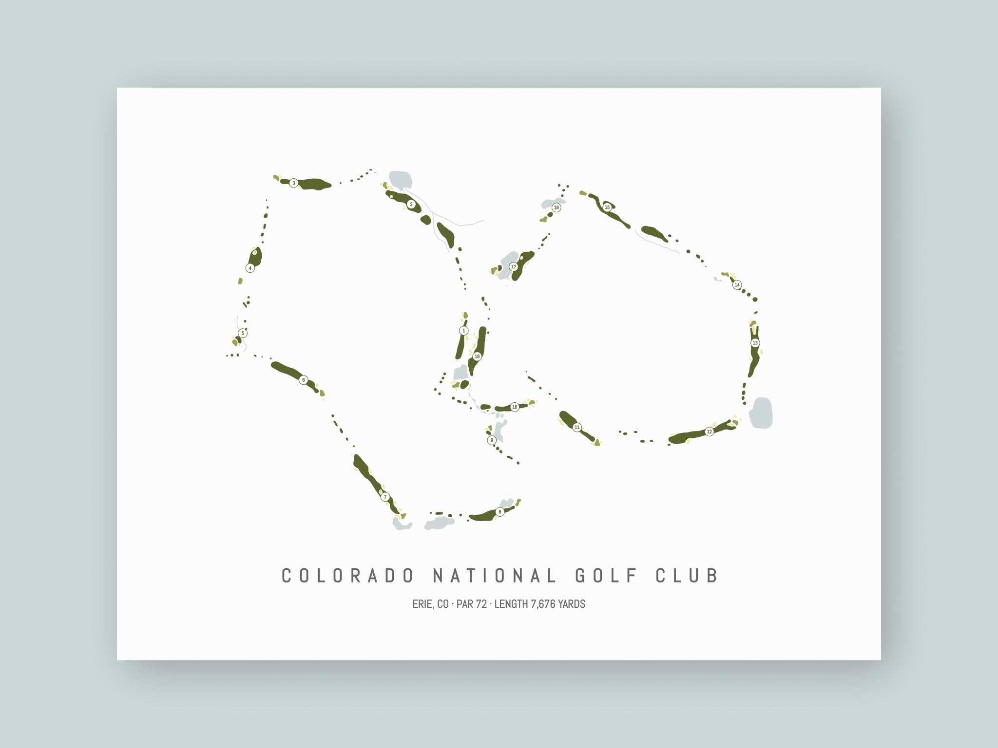 Colorado-National-Golf-Club-CO--Unframed-24x18-With-Hole-Numbers