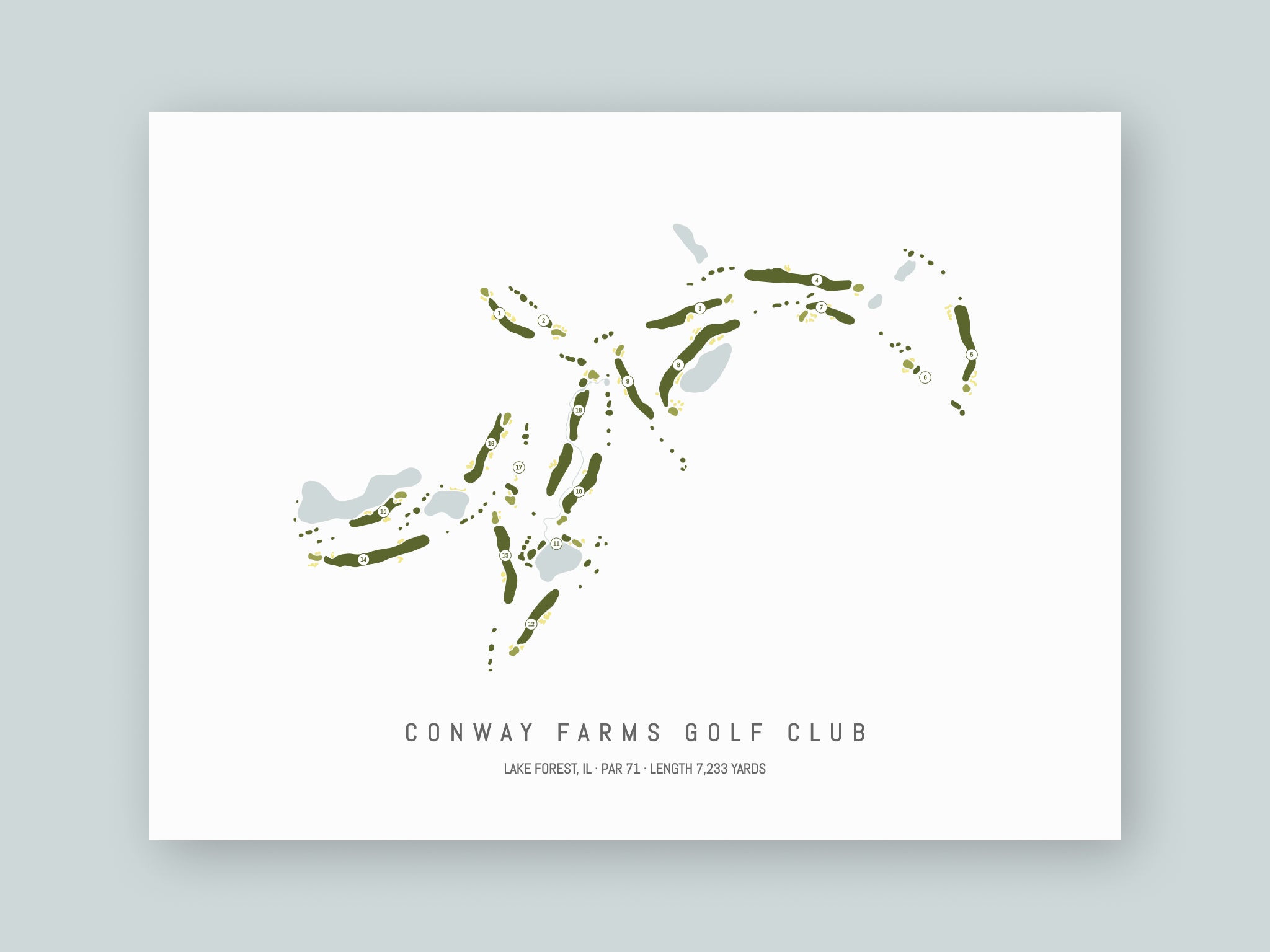 Conway-Farms-Golf-Club-IL--Unframed-24x18-With-Hole-Numbers